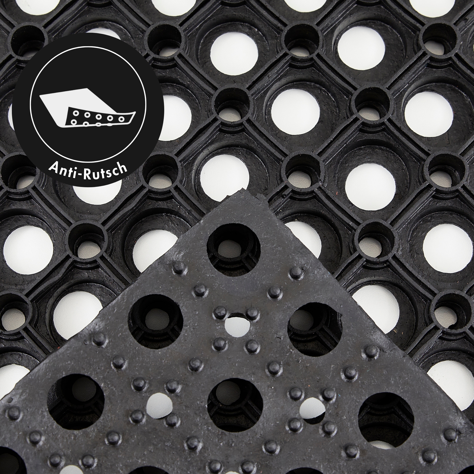 Andiamo Fußmatte »Gummi Ringmatte«, rechteckig, 15 mm Höhe, Schmutzfangmatte, In- und Outdoor geeignet, besonders robust
