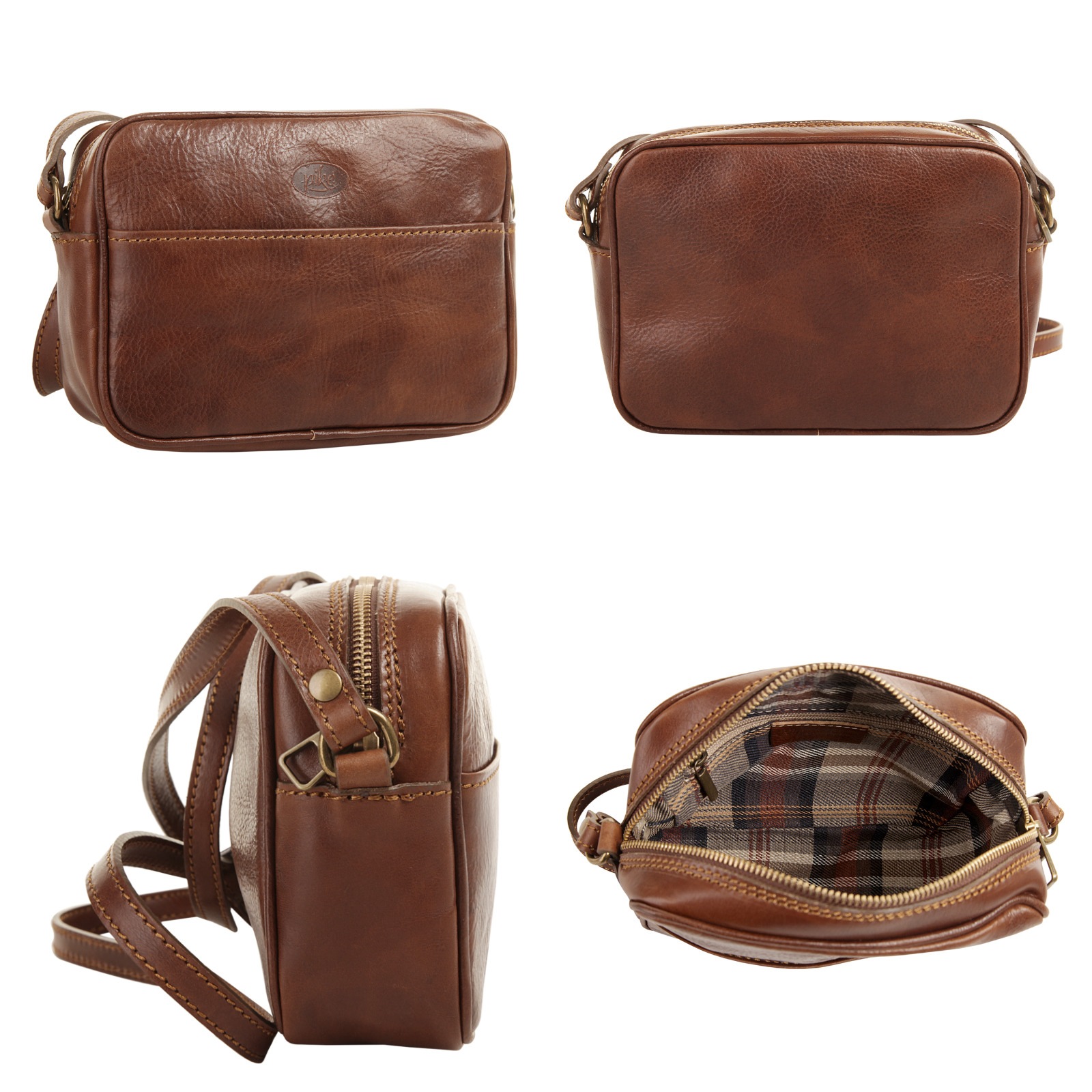 Piké Umhängetasche, echt Leder, Made in Italy