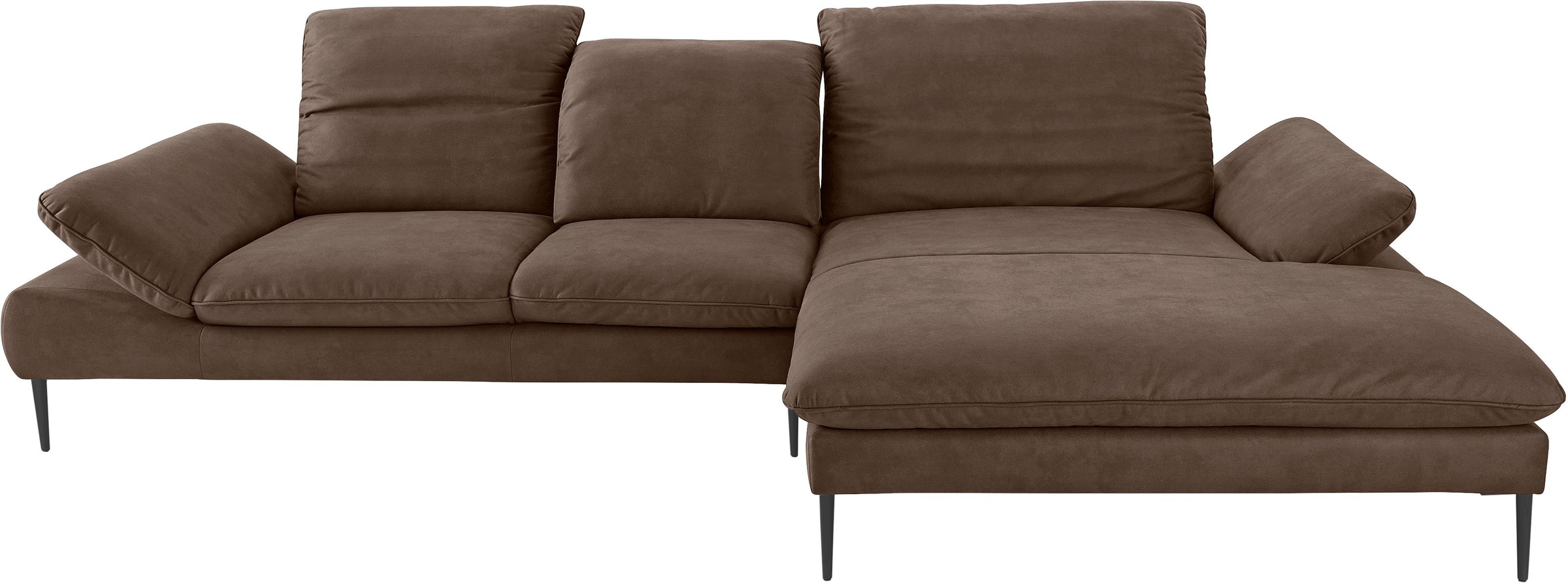 W.SCHILLIG Ecksofa »enjoy&MORE, Designsofa, bequem, zeitlos und elegant, L-Form«, Sitztiefenverstellung, Füße schwarz pulverbeschichtet, Breite 340 cm