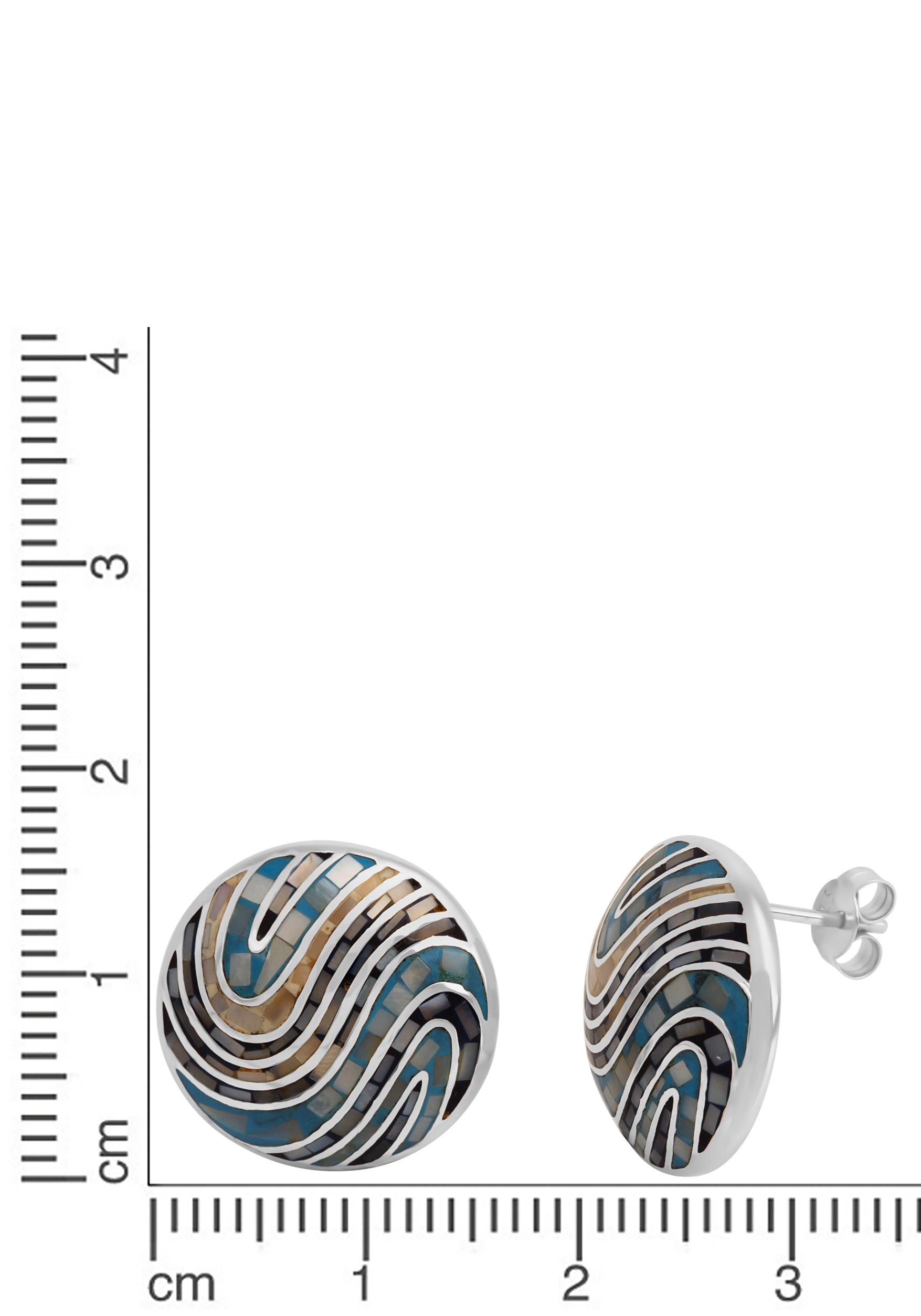 Firetti Paar Ohrstecker »Wellenförmiges Mosaik-Design«, mit Perlmutt auf  Rechnung kaufen