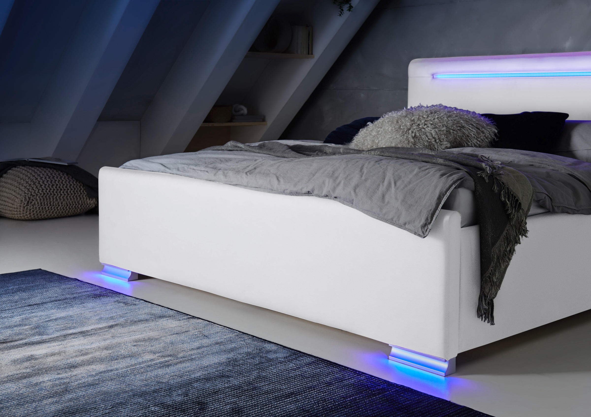 meise.möbel Polsterbett »Las Vegas III mit LED-Beleuchtung und USB-Anschluss«, erhältlich in den Breiten 140 & 180cm