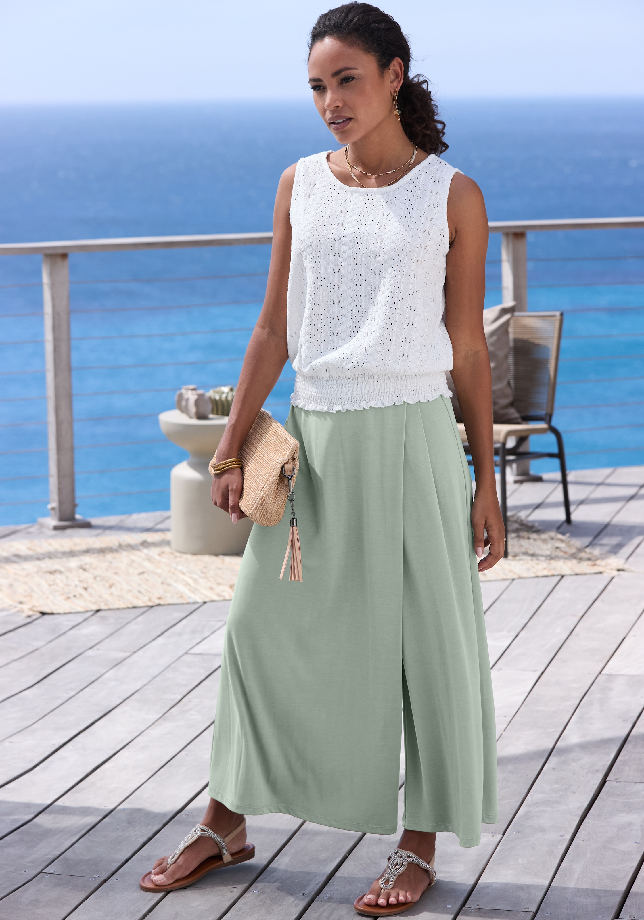 Vivance Hosenrock »mit extra weitem Bein aus weicher Jerseyware« leichte Jerseyware, Sommerhose in 7/8-Länge, weite Schlupfhose