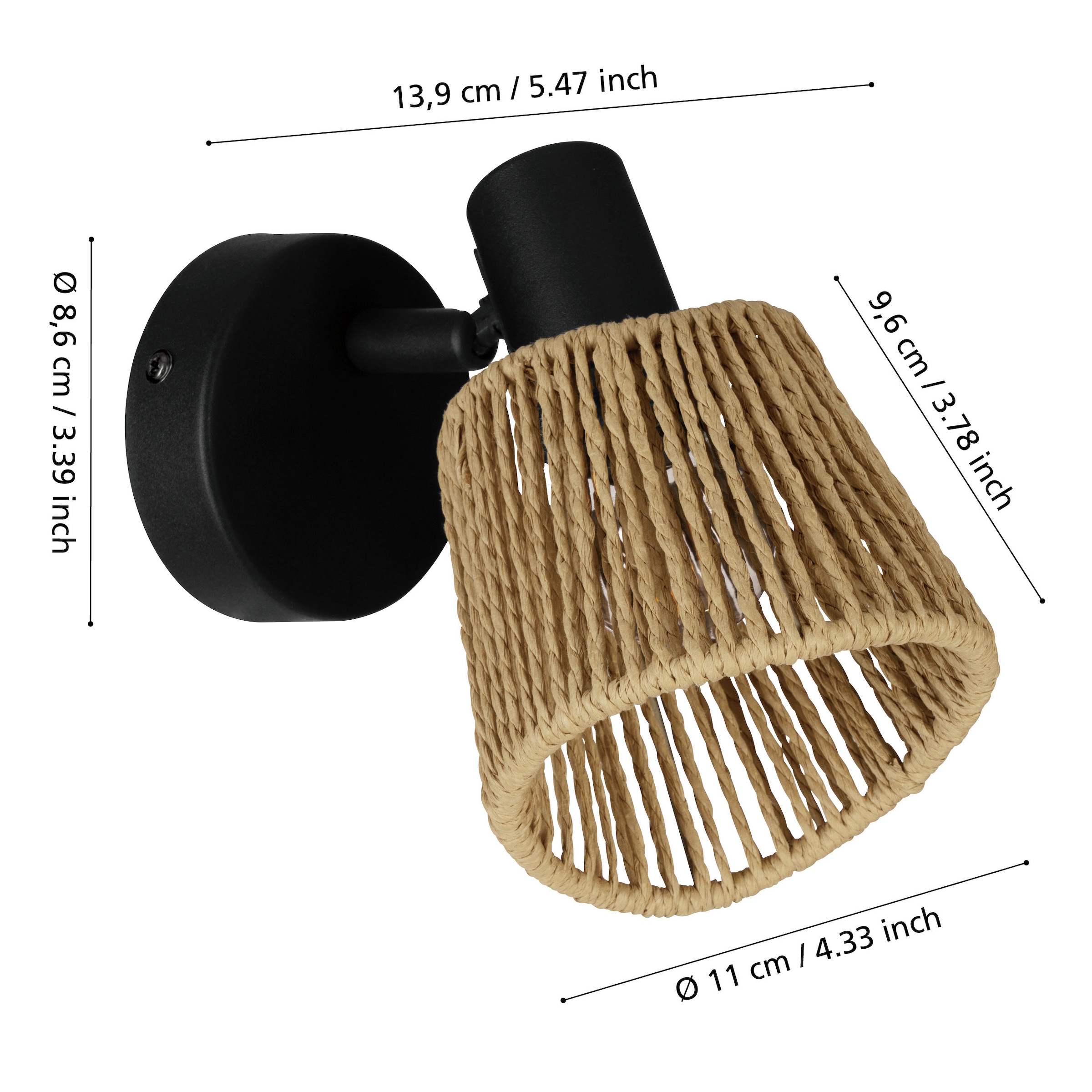 EGLO Deckenleuchte »KEELBY Spotlampe - Stahl - E14 - 1X40W - IP20« E14 1 Stk. Wandlampe, Wandleuchte, Strahler, Leselampe, L11 x H16 x AL14 cm