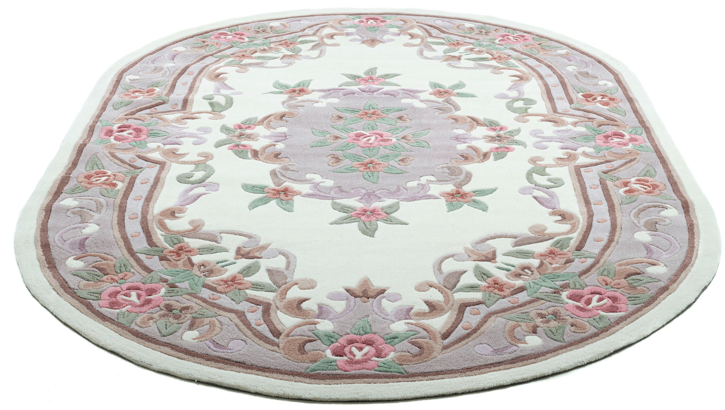 THEKO Teppich »Ming«, oval, 14 mm Höhe, hochwertiges Acrylgarn, ideal im Wohnzimmer & Schlafzimmer