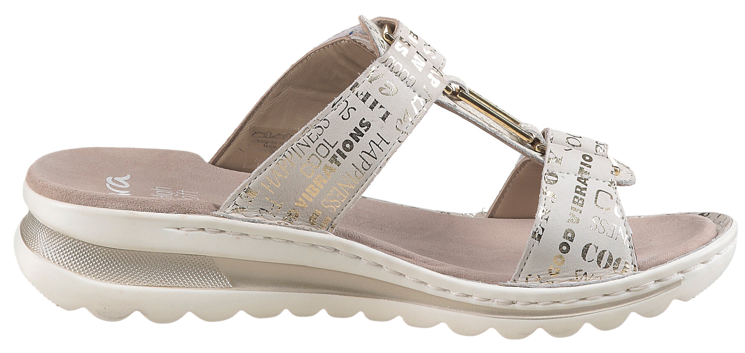 Ara Pantolette »TAMPA«, Keilabsatz, Sommerschuh, Schlappen mit Schmuckelement, G-Weite
