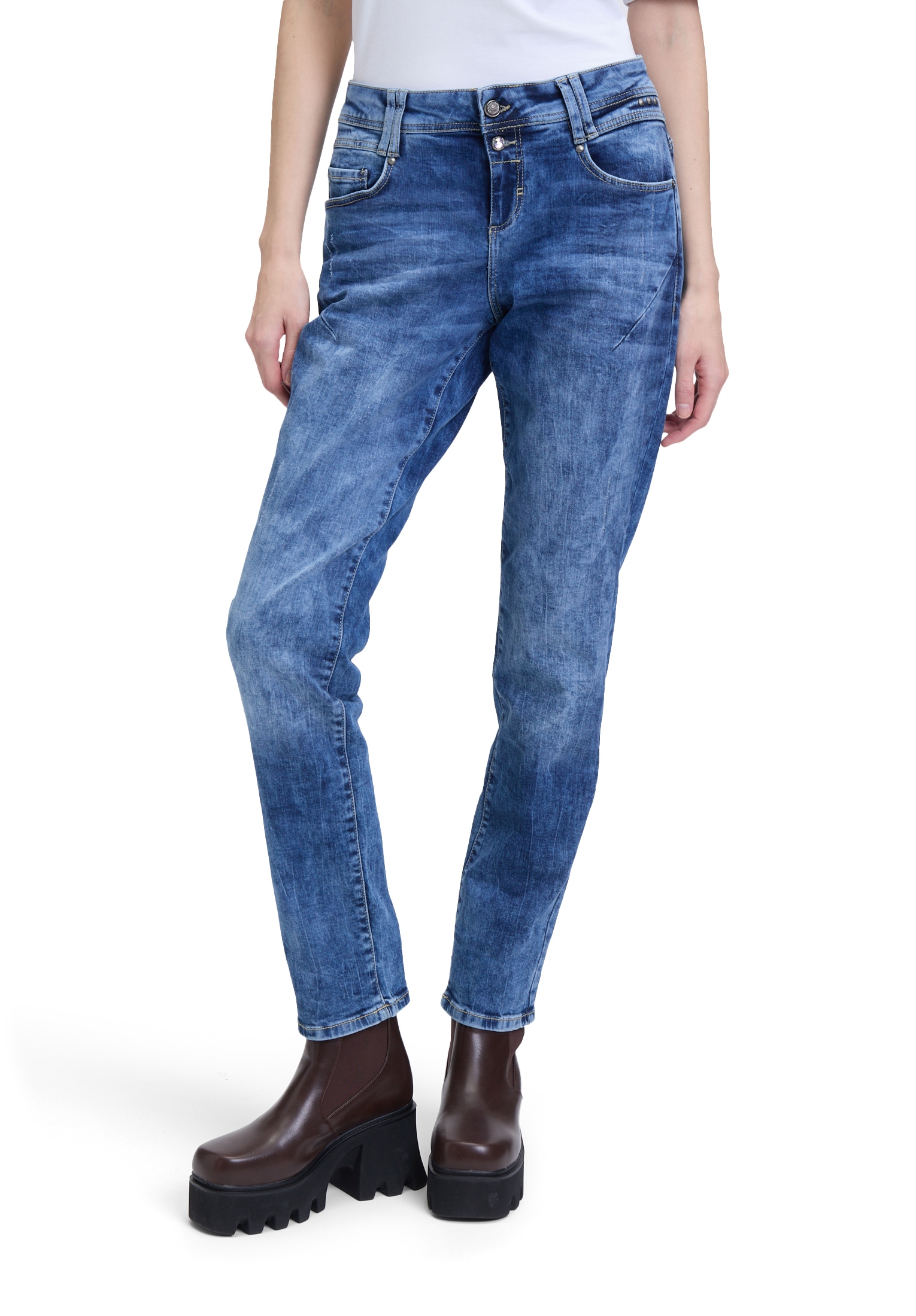 Cartoon Boyfriend-Hose »Boyfriend-Hose mit Nieten«