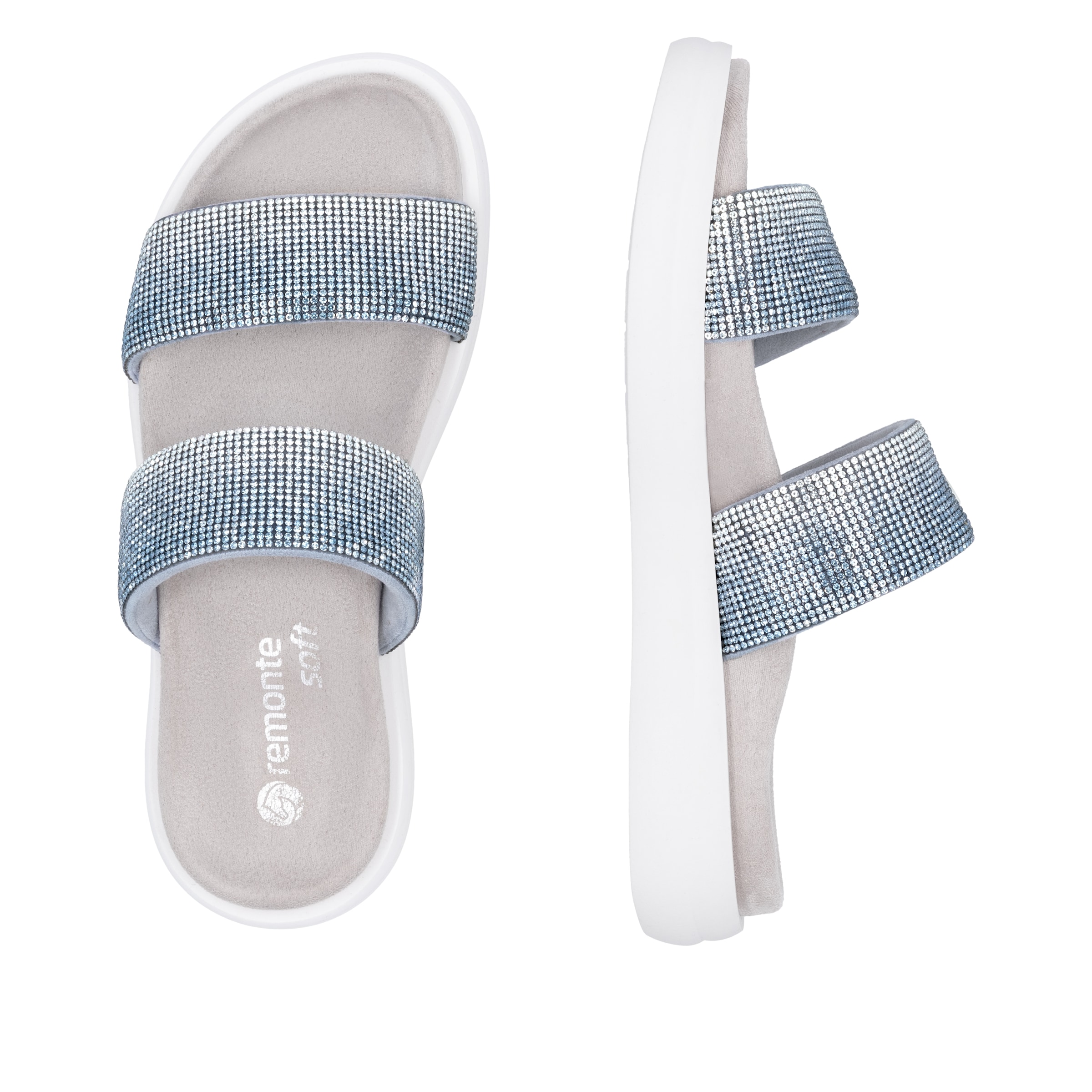 Remonte Pantolette, Plateau, Sommerschuh, Schlappen mit funkelenden Strasssteinen
