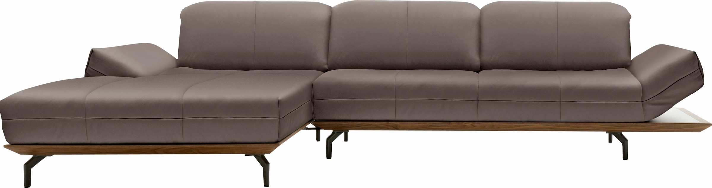 Creation BY ROLF BENZ Ecksofa »CR.420, Designecksofa, L-Form«, in 2 Qualitäten, Holzrahmen in Eiche Natur oder Nußbaum, Breite 313 cm
