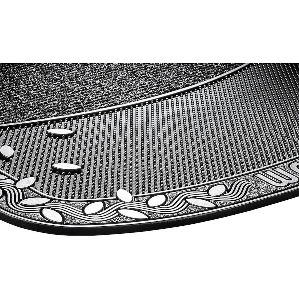 Home2Fashion Fußmatte »TC Clean Leaves«, rechteckig, Schmutzfangmatte, mit Spruch, robust, In- und Outdoor geeignet