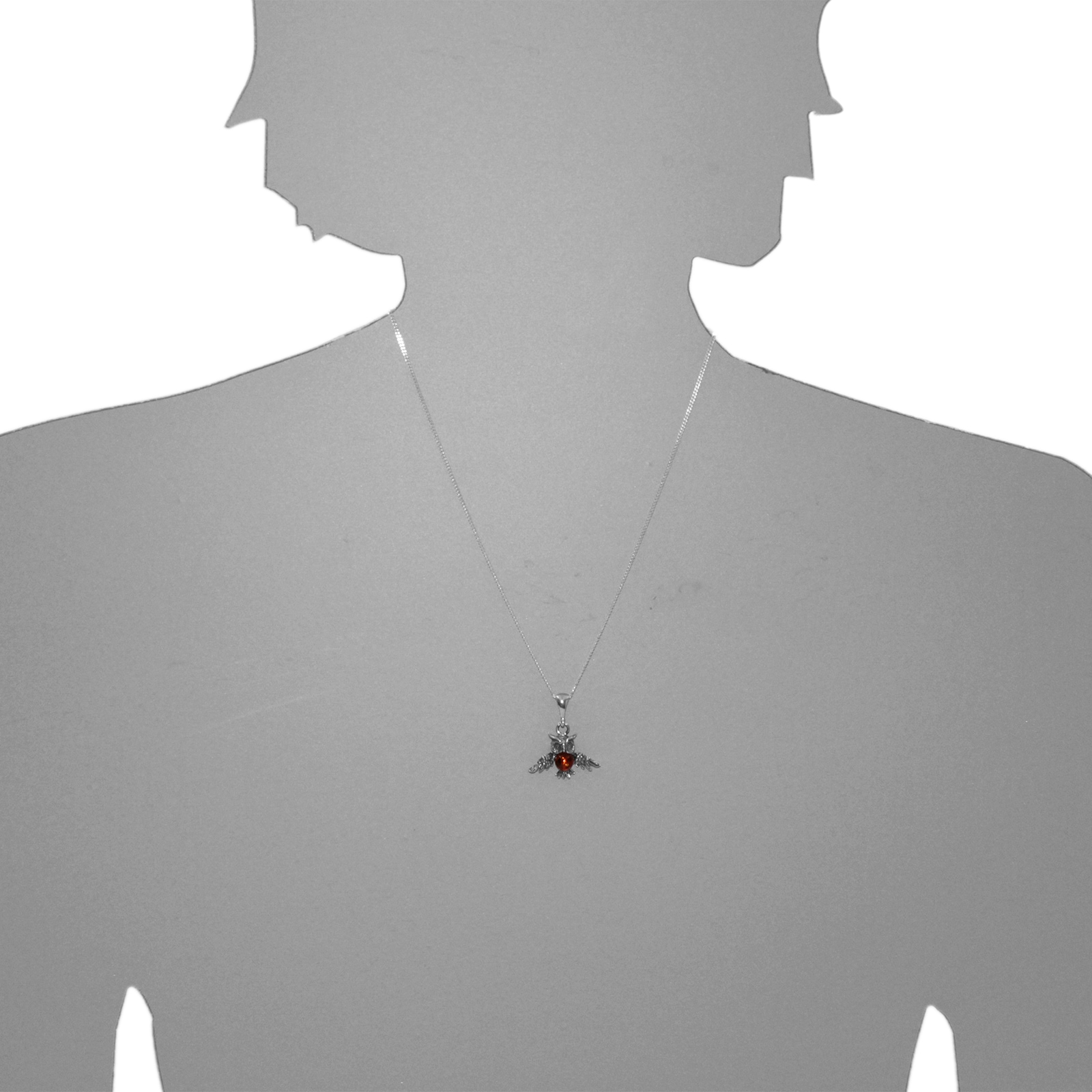 OSTSEE-SCHMUCK Kettenanhänger »- Eule - Silber 925/000 - Bernstein« ()