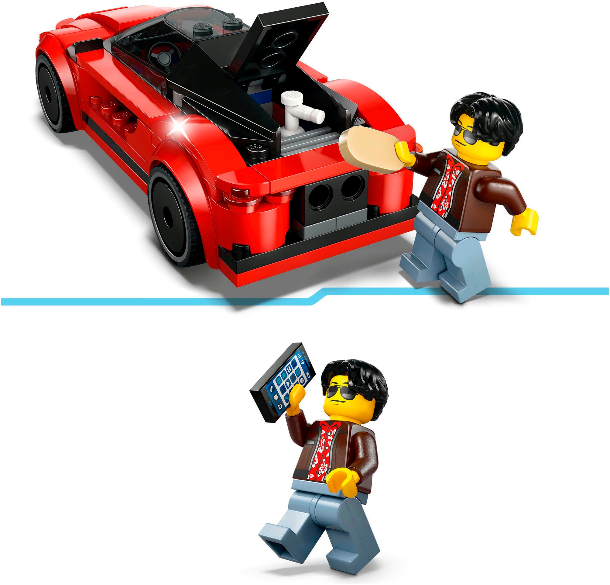 LEGO® Konstruktionsspielsteine »Roter Sportwagen (60448), LEGO City«, (109 St.), Made in Europe