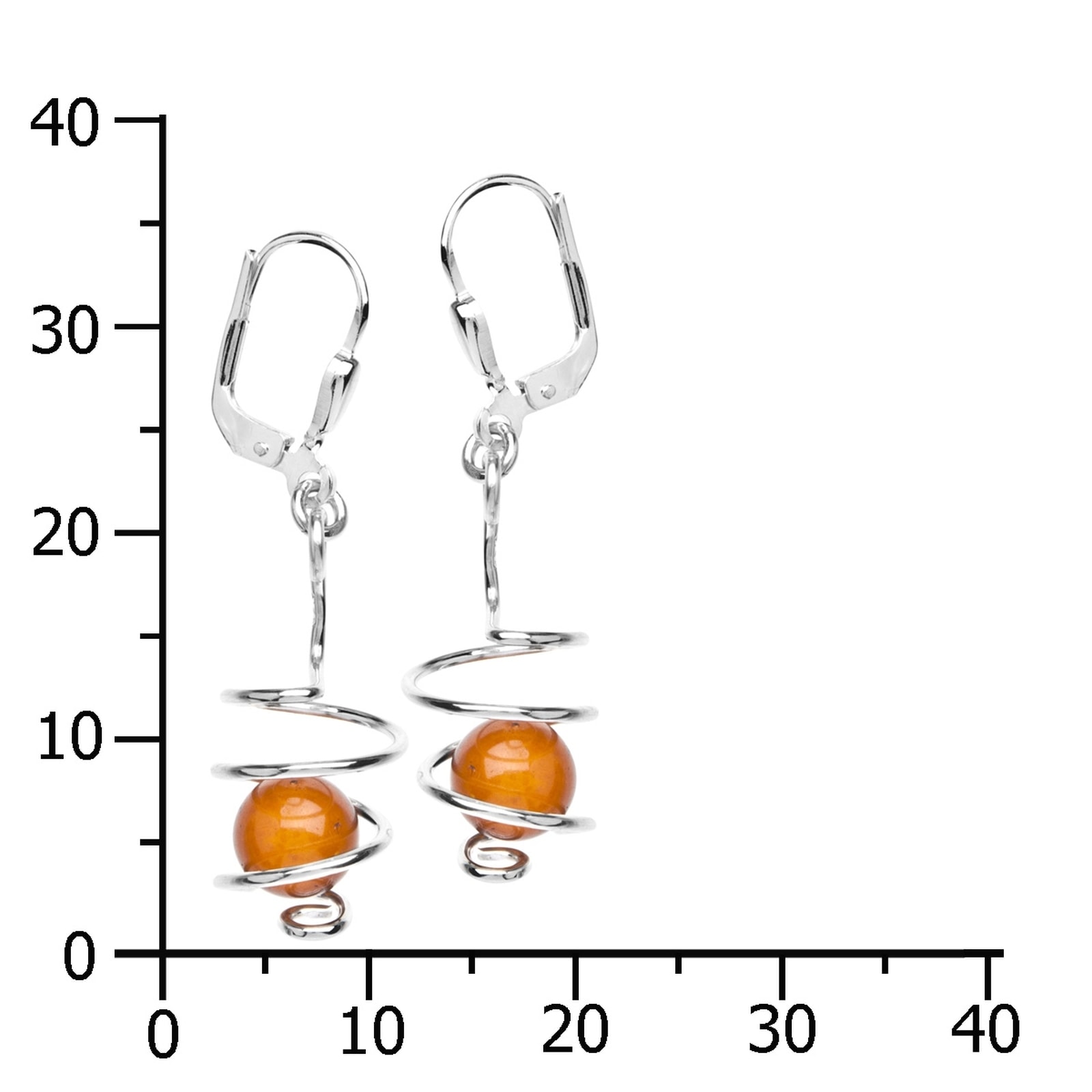 OSTSEE-SCHMUCK Paar Ohrhänger »- Spirale - Silber 925/000 - Bernstein«