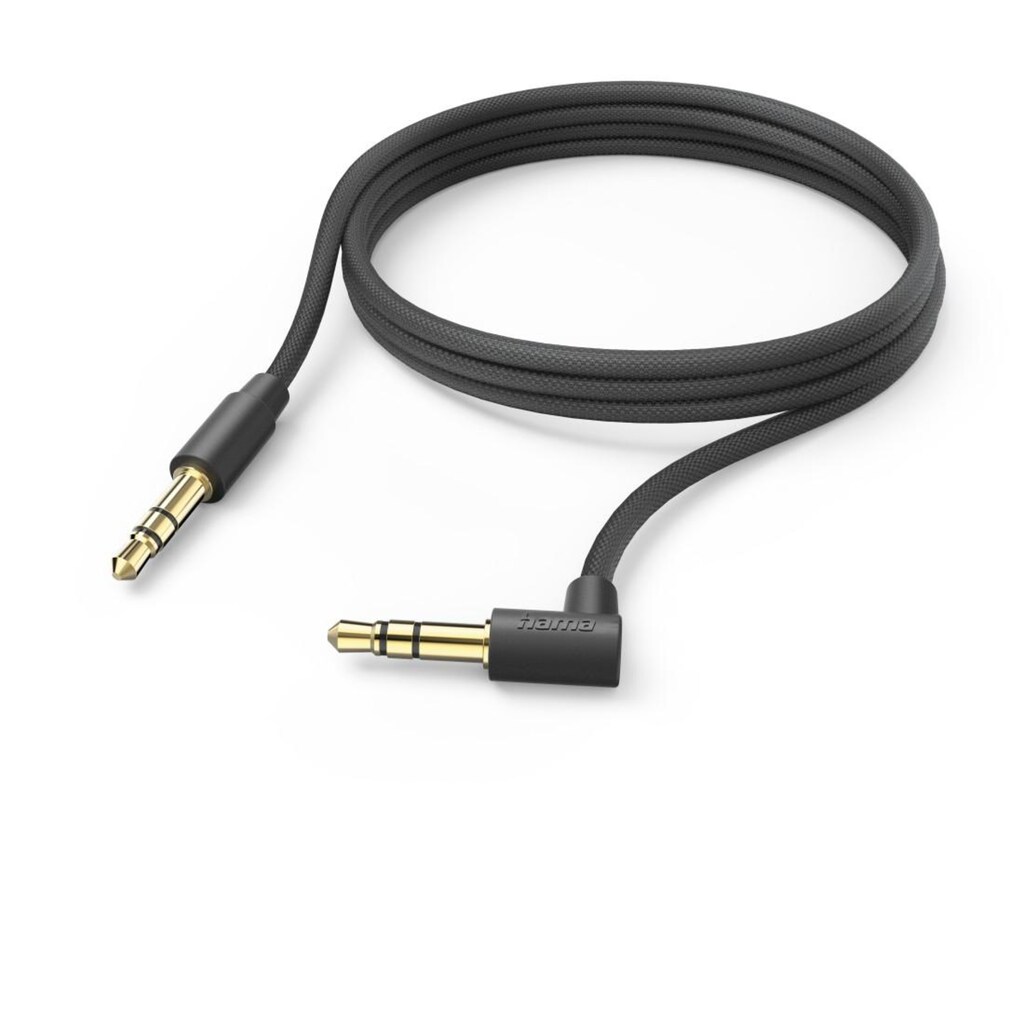 Hama Audio-Kabel »Aux Kabel, 3,5 mm Klinke, 90° Winkelstecker, 2,0 m, Schwarz«, 3,5-mm-Klinke, 200 cm