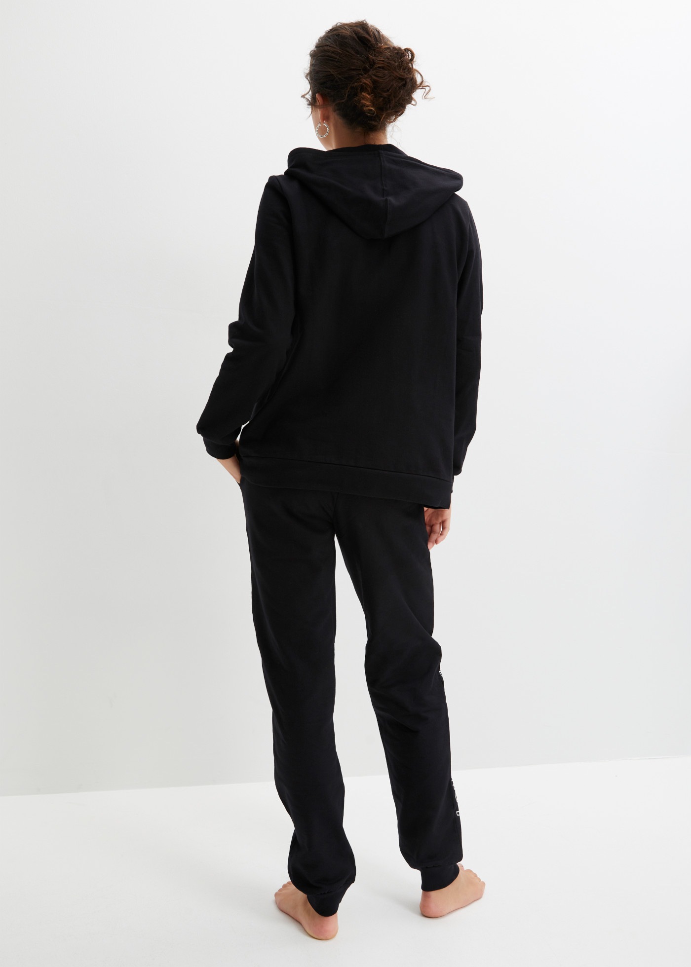 bonprix Hausanzug Set,  aus Baumwolle, Loose Fit, mit Bindeband, im Casual-Stil