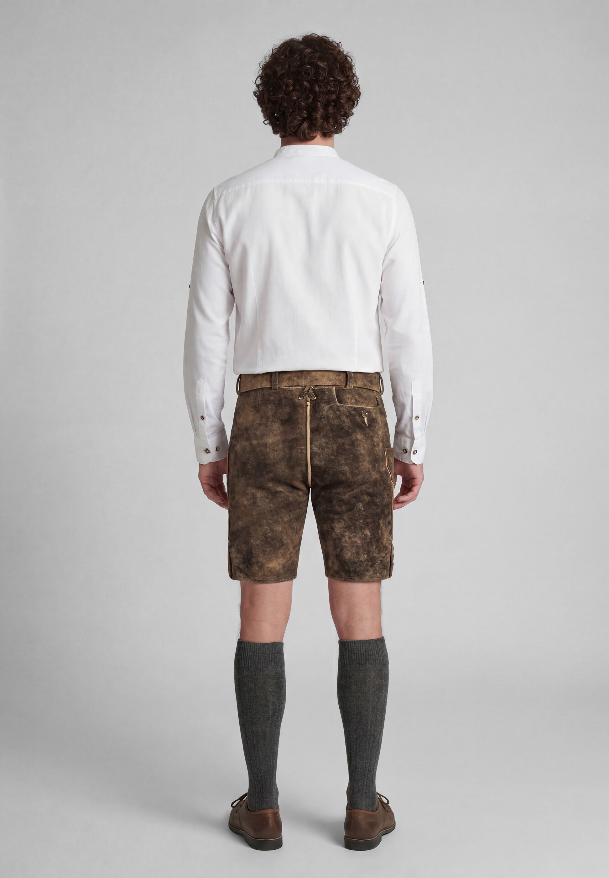 Spieth & Wensky Lederhose »Freud«  Lederhose mit Gürtelschließe, Hirschkopfmotiv
