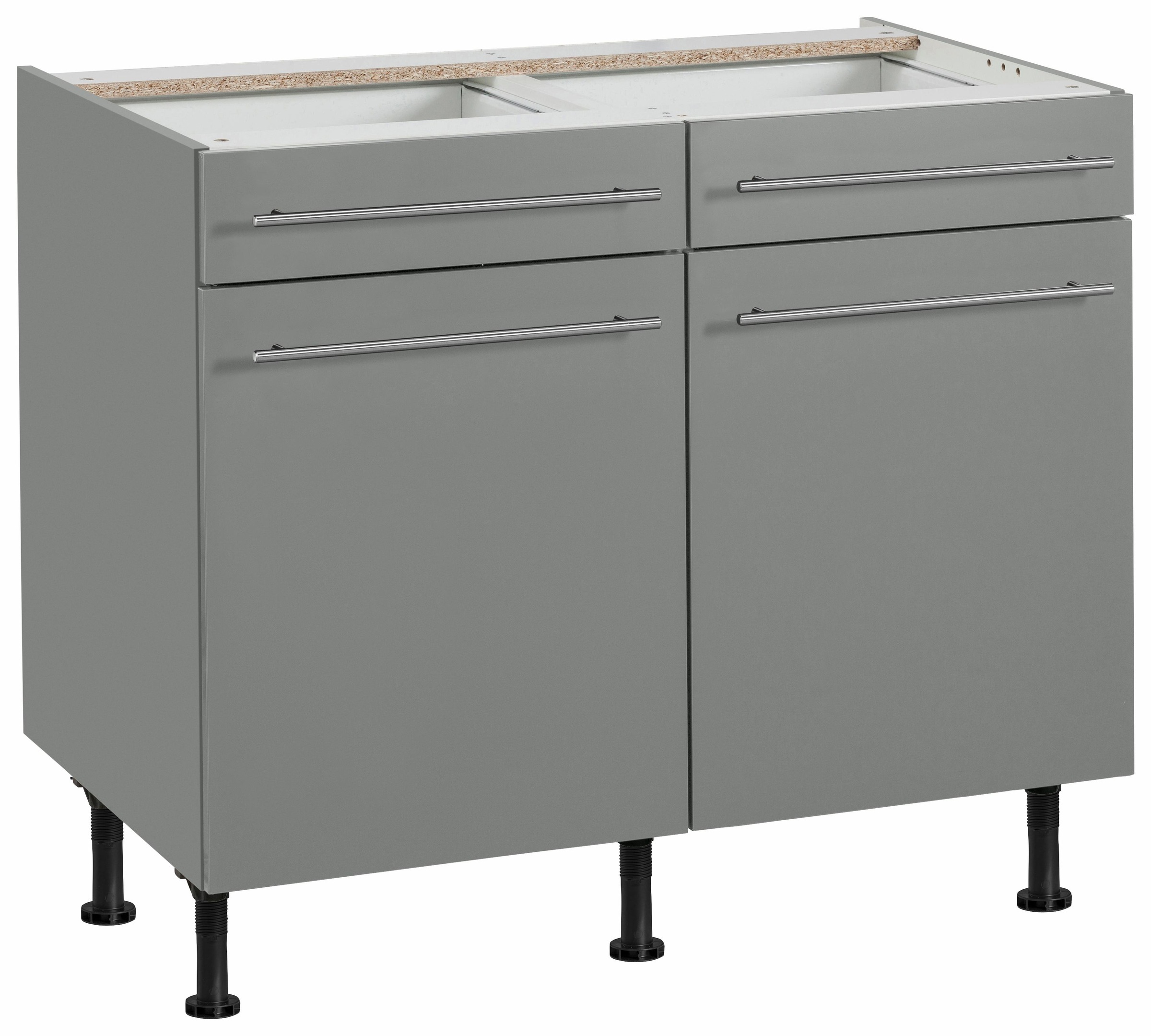 OPTIFIT Unterschrank "Bern" 100 cm breit, mit 2 Türen, 2 Schubkästen, höhenverstellbare Füße