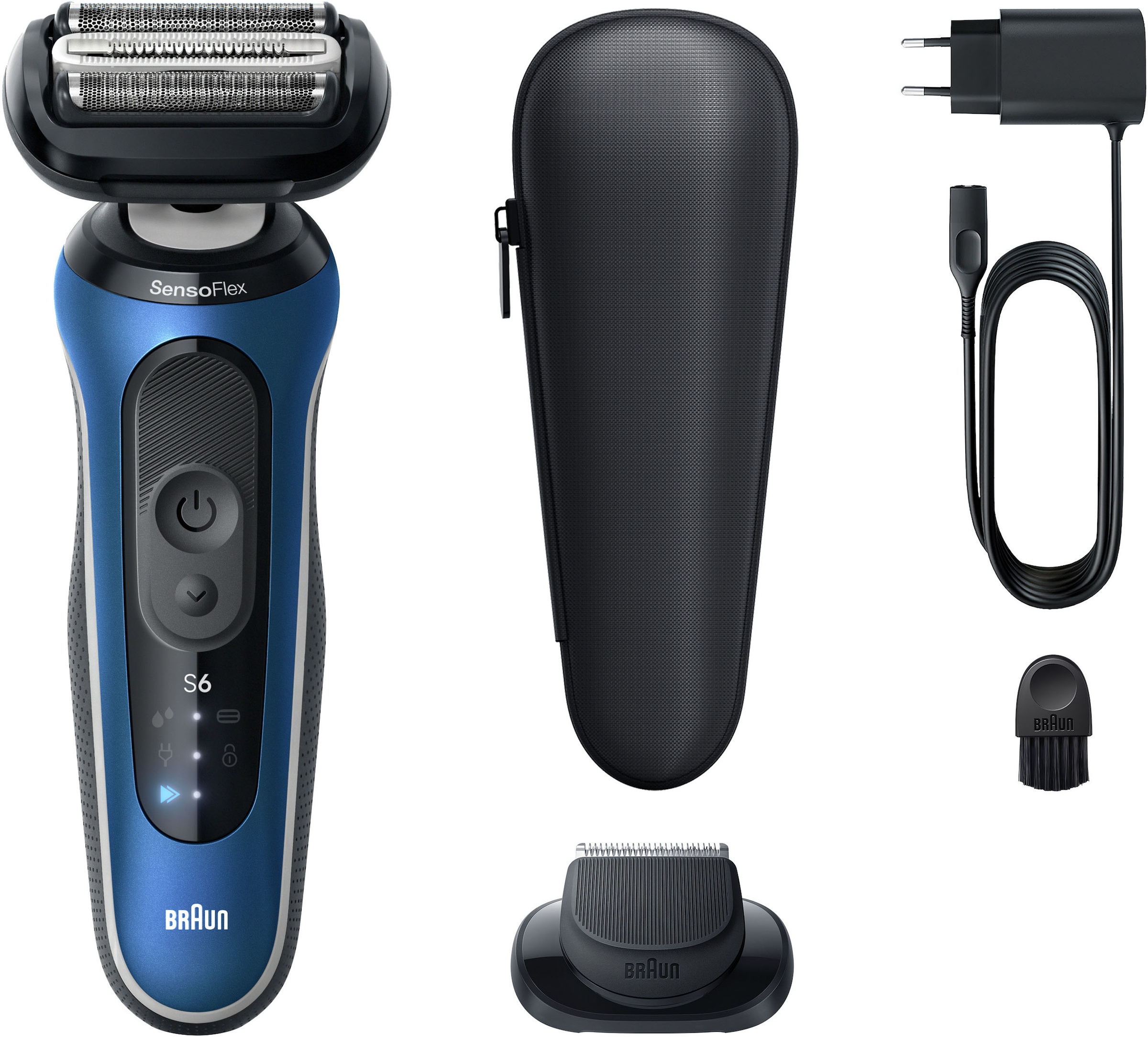 Braun Elektrorasierer »Series 6 62-B1200S«, 1 St. Aufsätze, 100% wasserdicht, Präzisionstrimmer-Aufsatz, bis zu 60 Min