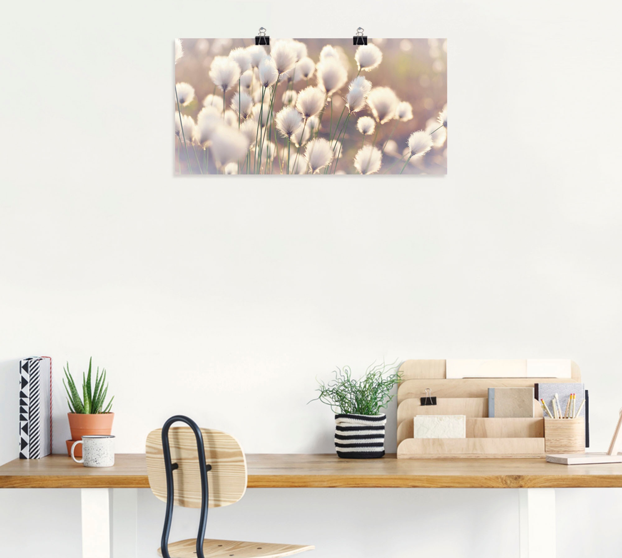 Artland Wandbild »Wollgraszauber im Moor«, Gräser, (1 St.), als Alubild, Outdoorbild, Leinwandbild, Poster, Wandaufkleber