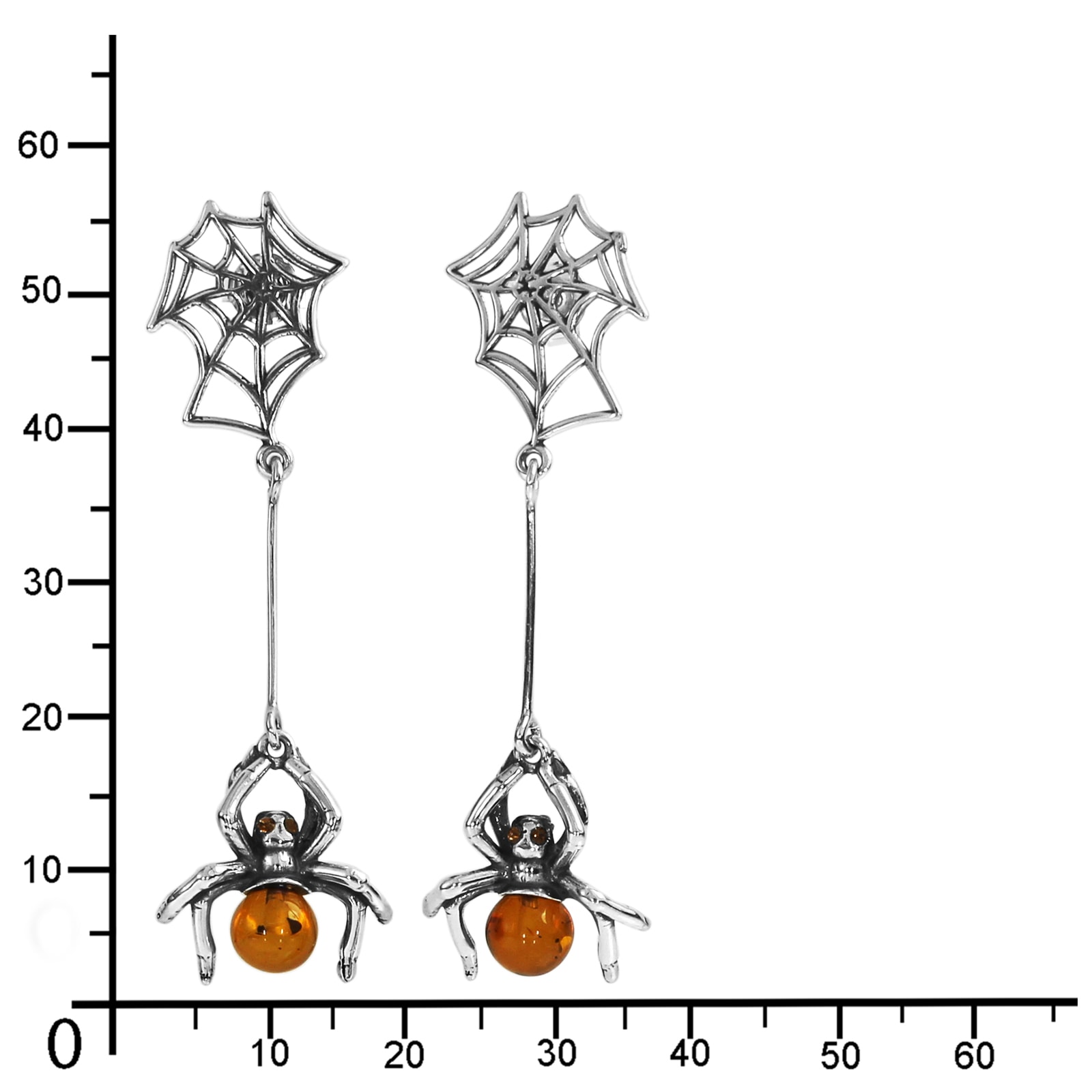 OSTSEE-SCHMUCK Paar Ohrhänger »- Spinne - Silber 925/000 - Bernstein&Schmuckstein«