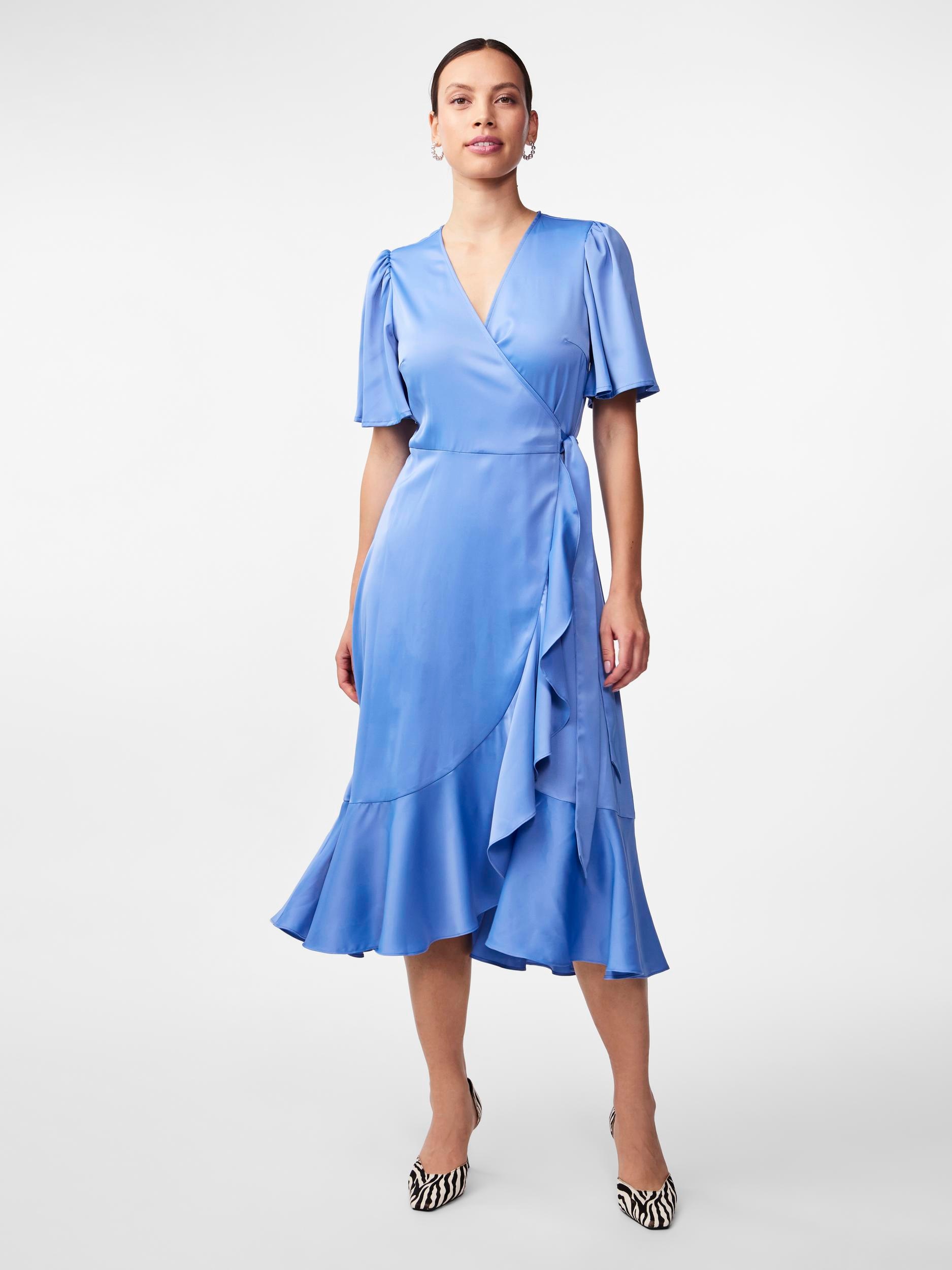 Y.A.S Wickelkleid »YASTHEA 2/4 MIDI WRAP DRESS S. NOOS«, mit Volant
