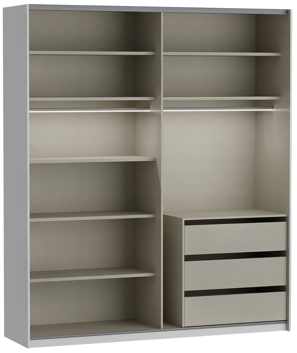 FORTE Schwebetürenschrank »Fittio. Made in Europe, 2 Schiebetüren, modernes Design«, Höhe 2,35 mtr, stehende Montage, Spiegel