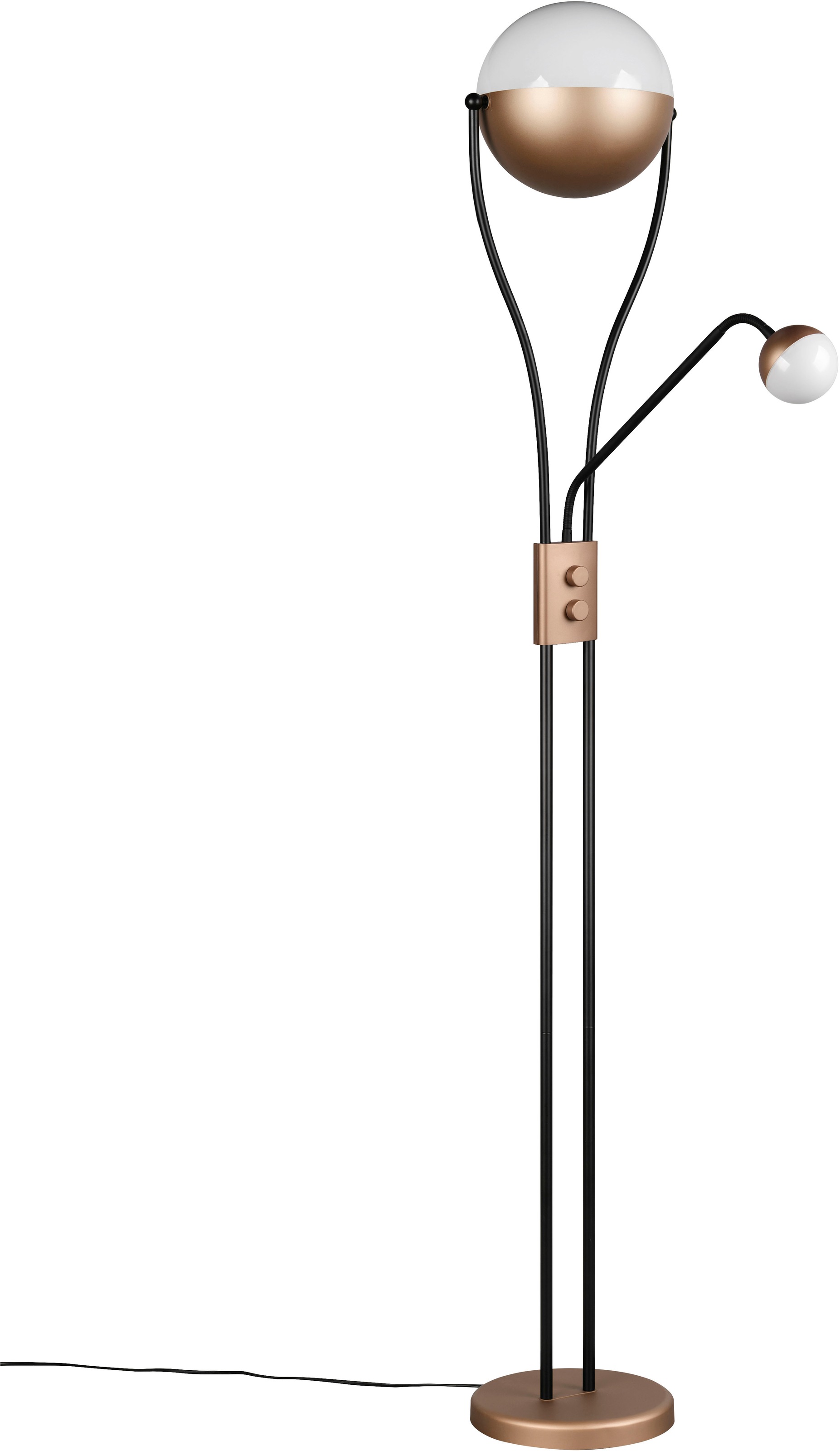 TRIO Leuchten LED Stehlampe »CHRIS, LED Stehleuchte, mit Lesearm, Drehdimmer« LED-Board 1 Stk. Warmweiß flexibles Leselicht getrennt schalten + dimmen, warmweißes Licht 3000K