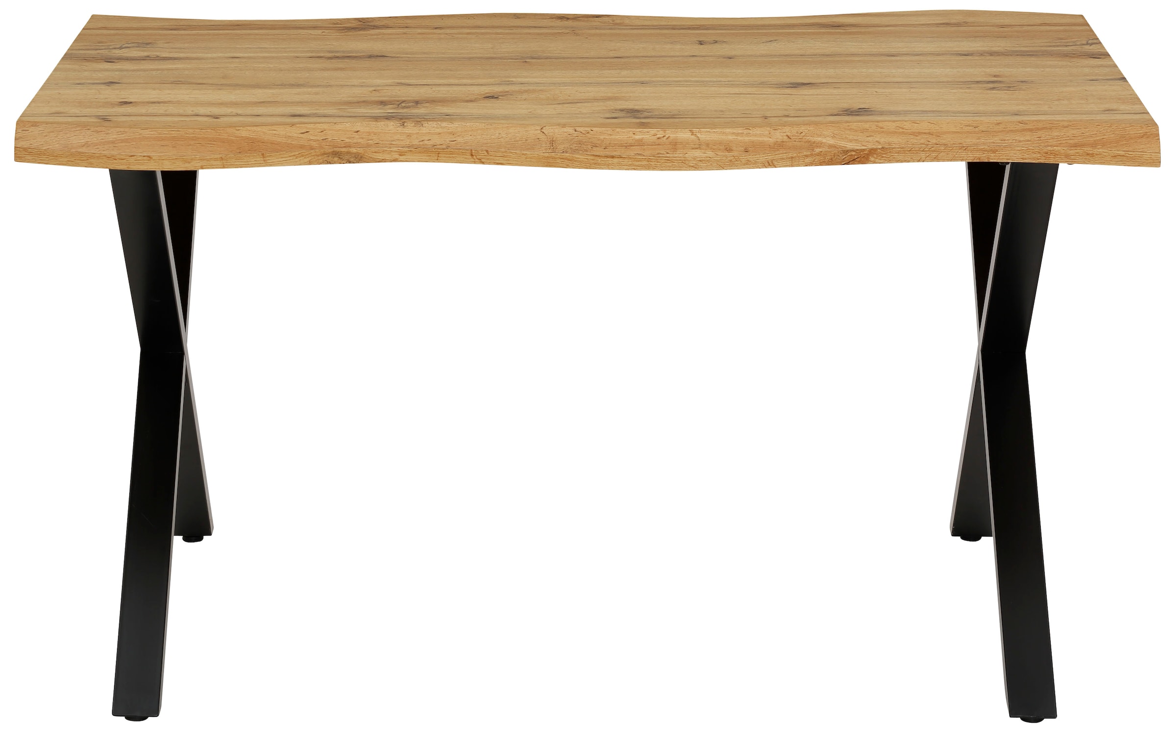online »GRETA«, Größen, UNIVERSAL HELA bei Stärke Esstisch X-Gestell, (Nachbildung), 46mm Baumkantentisch versch.