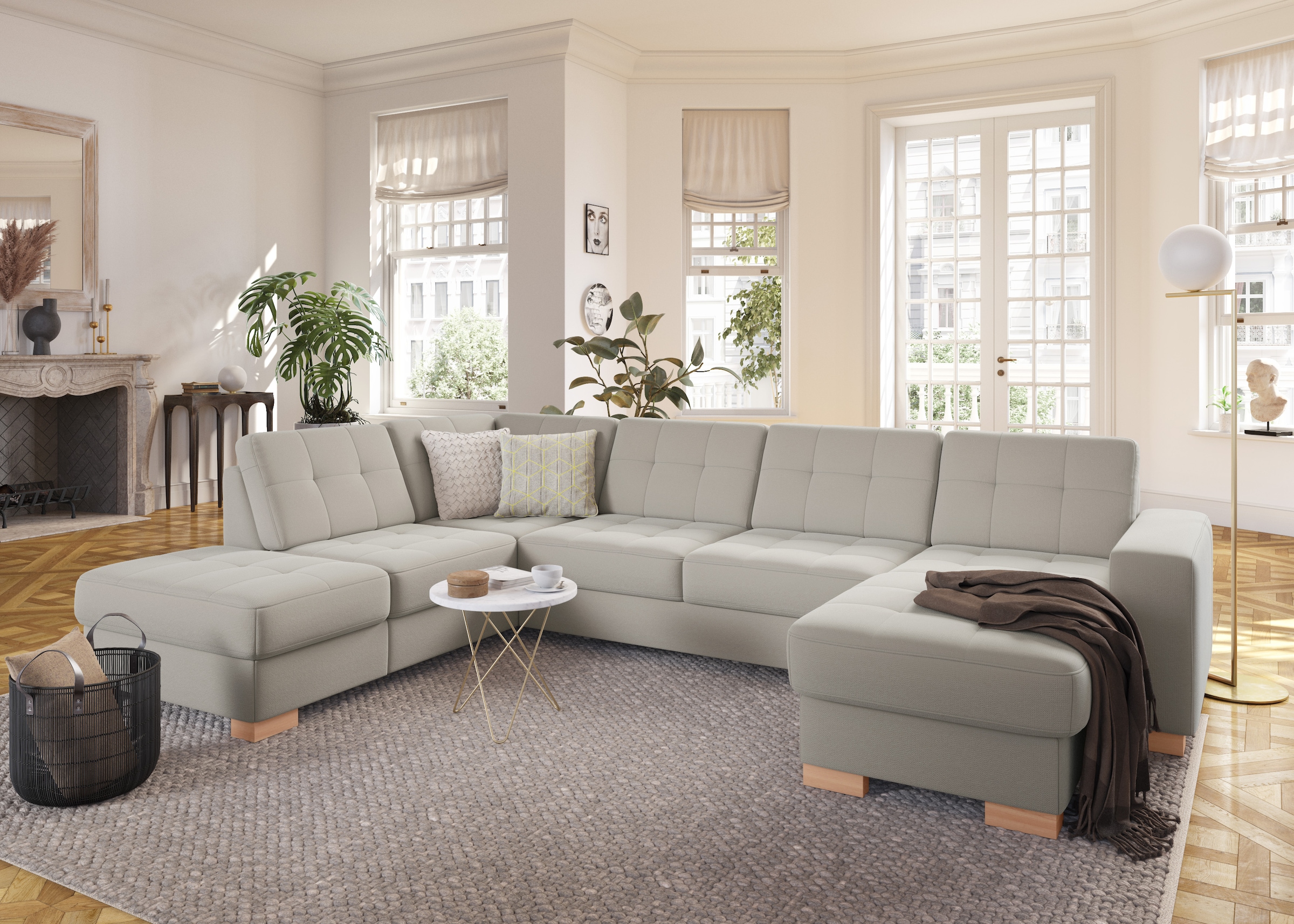 sit&more Wohnlandschaft »Quincy U-Form«, wahlweise mit Bettfunktion und Bettkasten