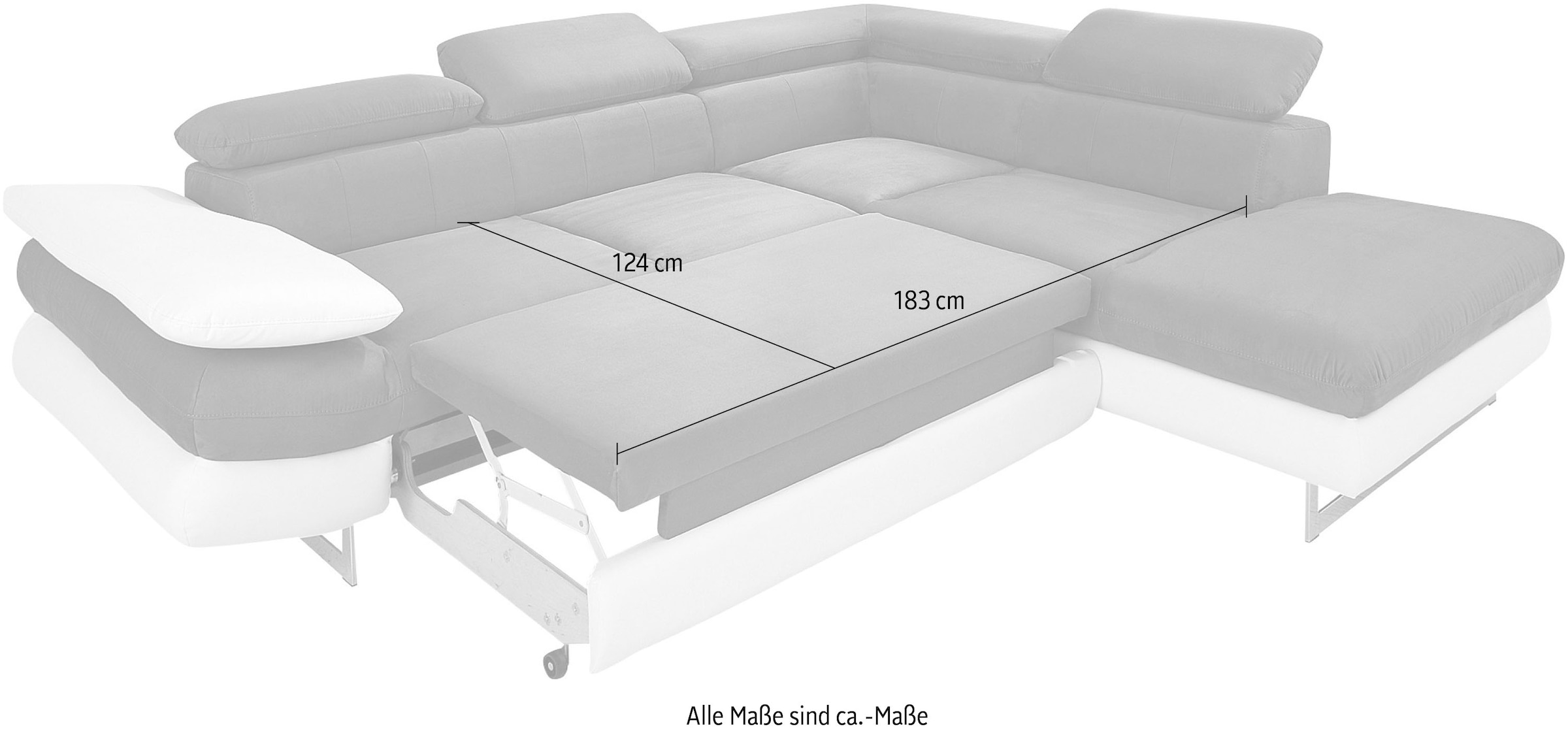 INOSIGN Ecksofa »Solution L-Form«, mit Arm- & Kopfteilverstellung, wahlweise mit Bettfunktion