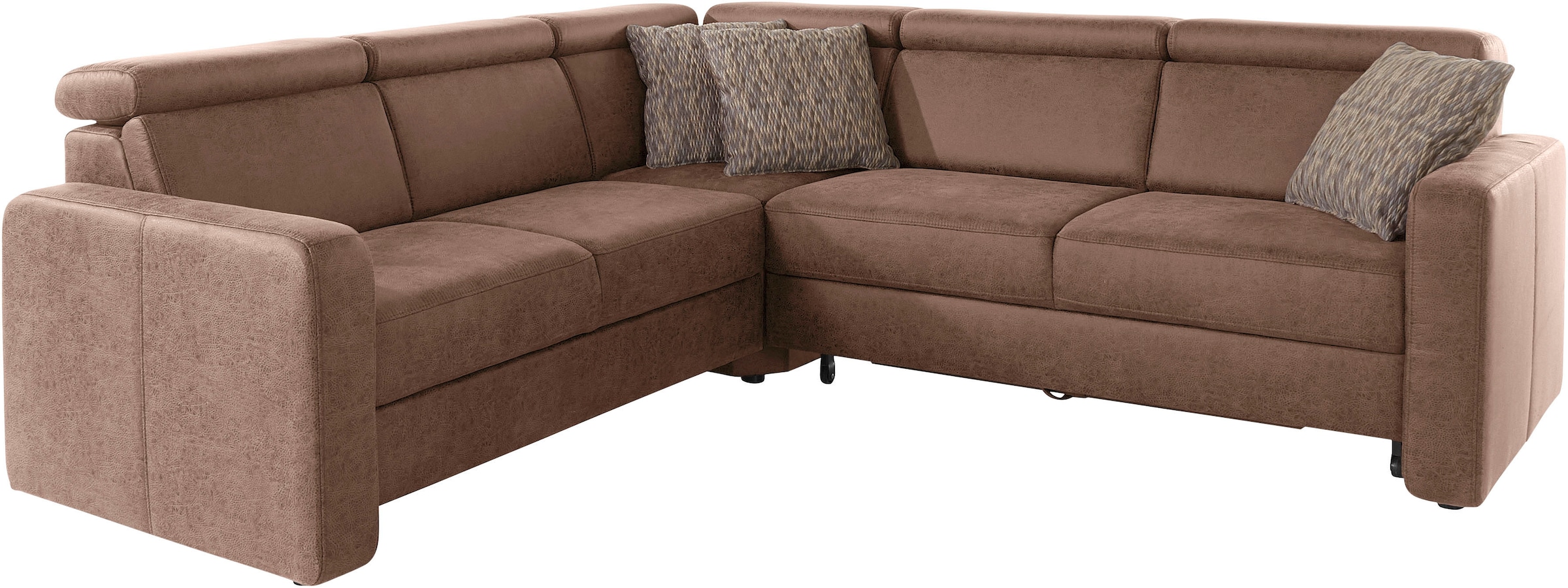 sit&more Ecksofa »Bologna L-Form«, Kopfteilverstellung, wahlweise mit Bettfunktion und Schubkasten