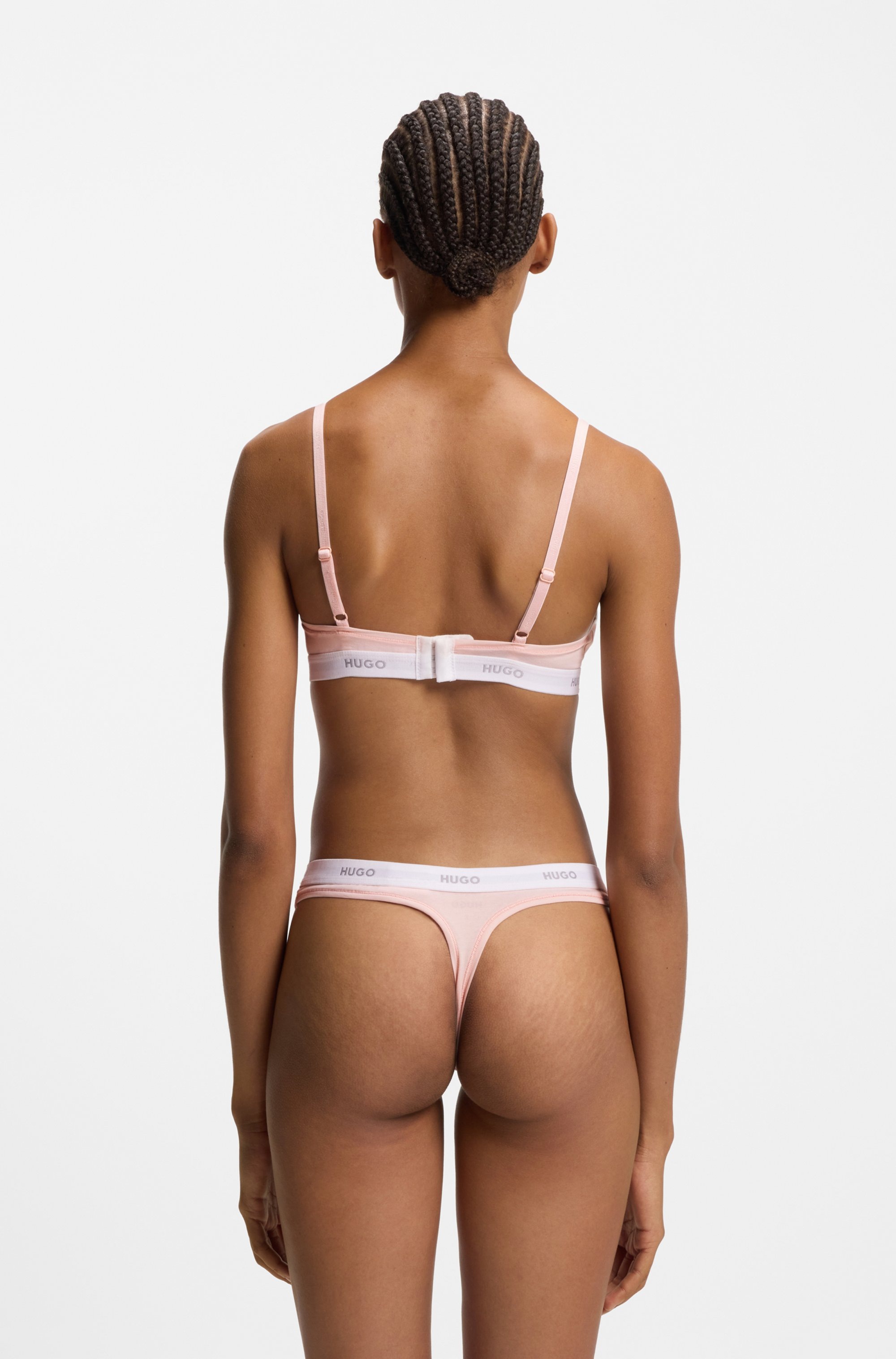 HUGO Underwear Triangel-BH »aus Stretch-Baumwolle mit Logo-Unterbrustband« mit herausnehmbaren Polstern, geformte Körbchen