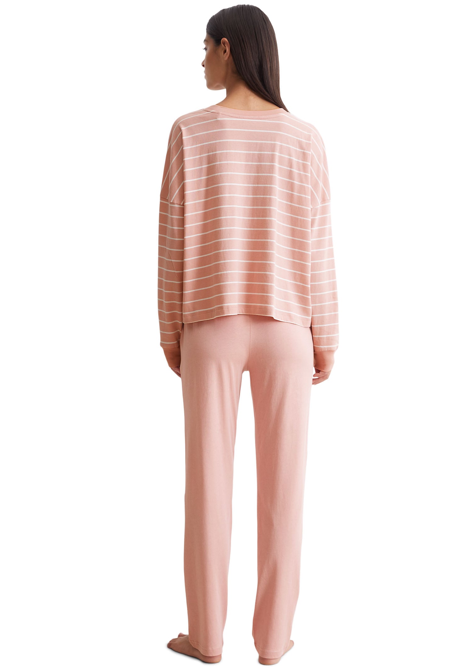 Marc O'Polo Pyjama »Mix & Match Cotton-Woven«, (Set, 2 tlg.), mit Oberteil in Ringel-Optik