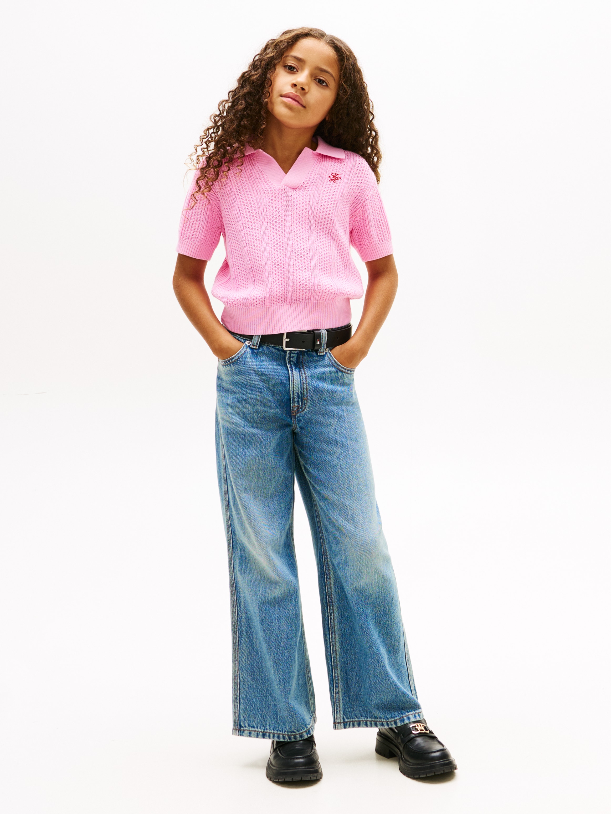 Tommy Hilfiger Kurzarmpullover Polokragen, reine Baumwolle, Regular Fit, Kinder bis 16 Jahre