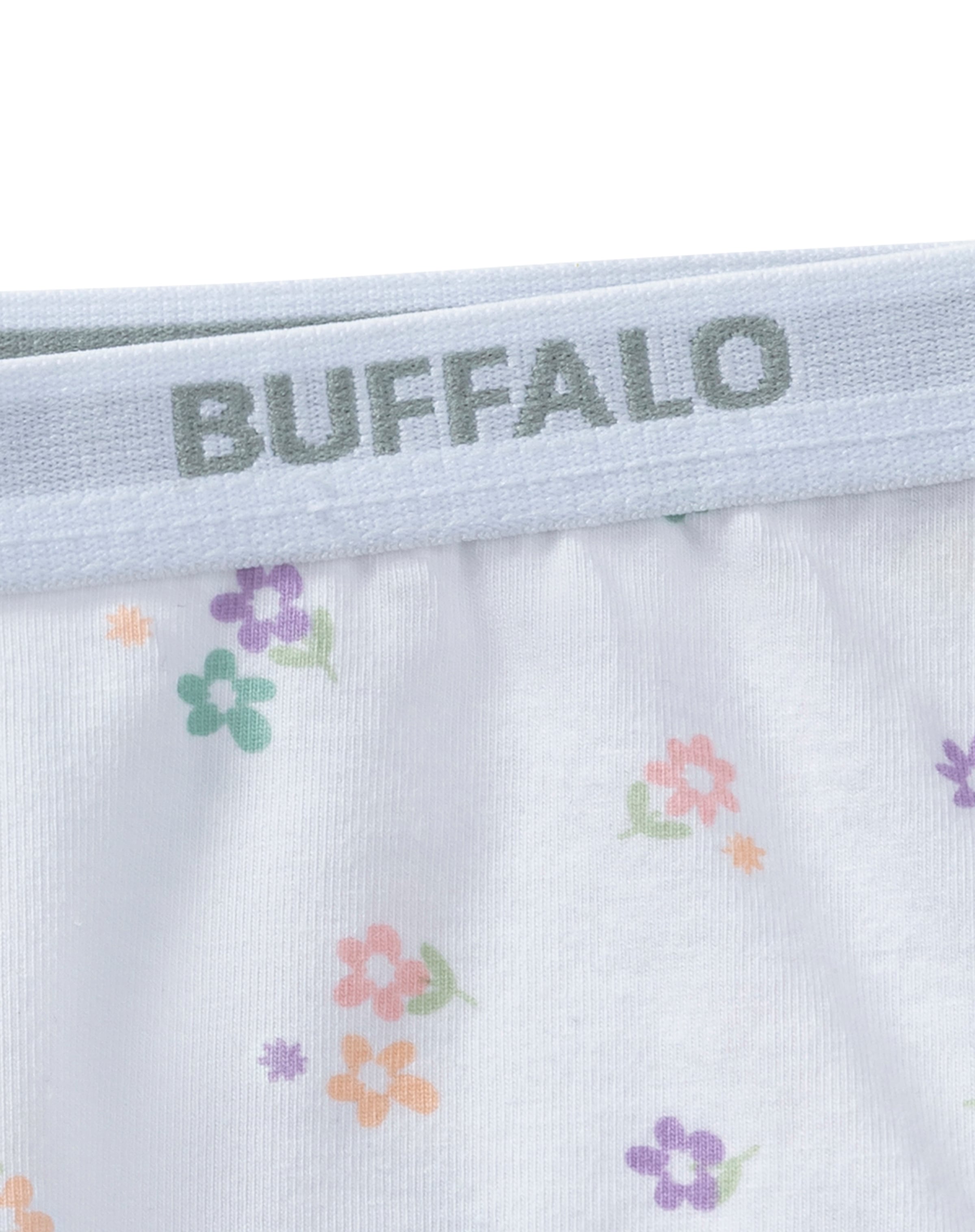 Buffalo Panty, (Packung, 3 St.), Uni und Blümchen-Print in einer Packung