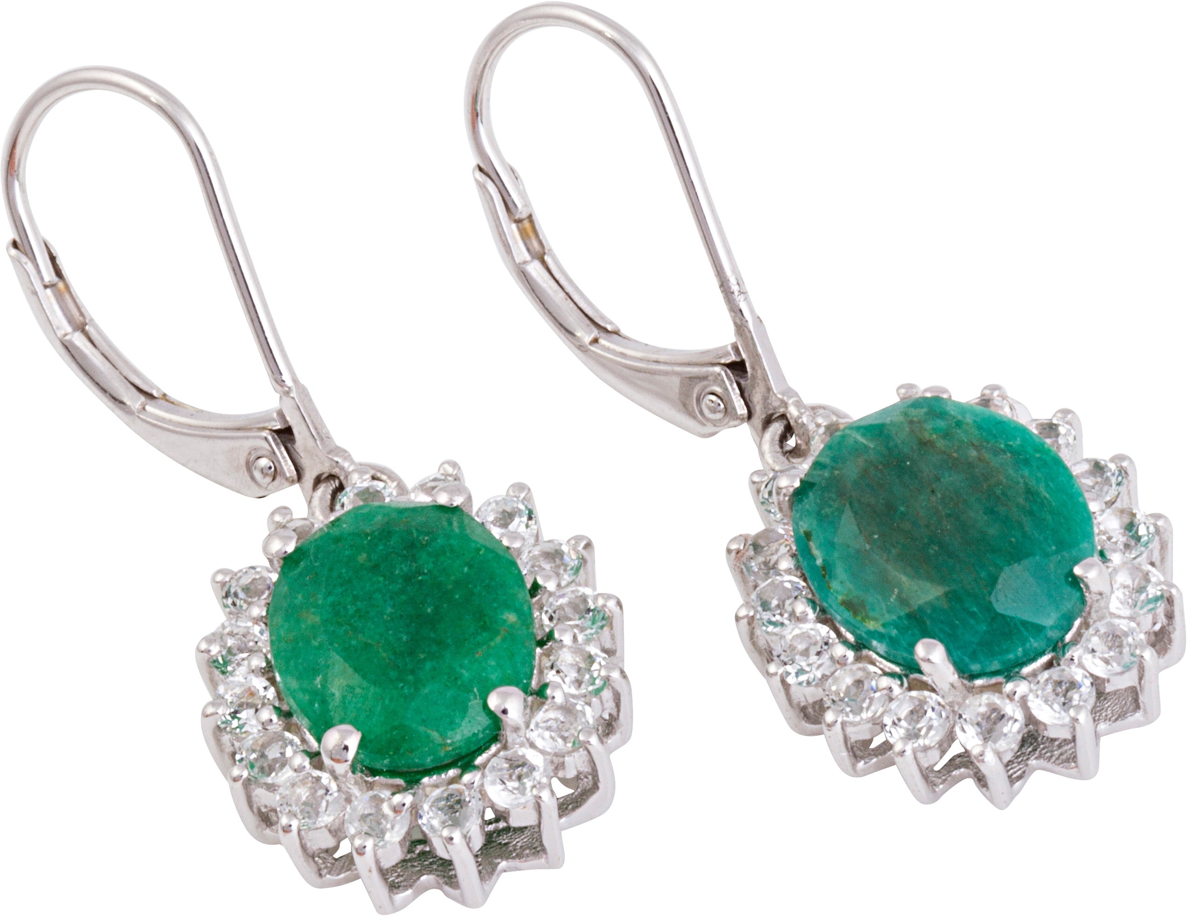 Paar Smaragd (beh.) Firetti und mit Ohrhänger, kaufen auf Topas Raten