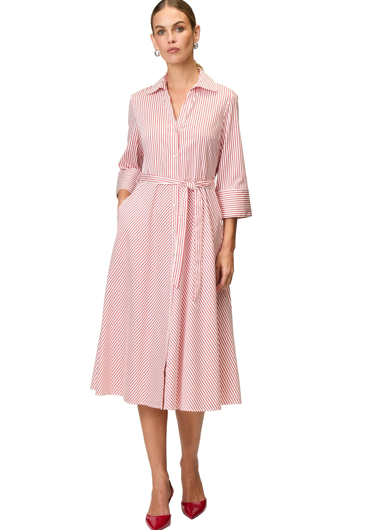 Zero Midikleid »Midikleid mit Bindegürtel«