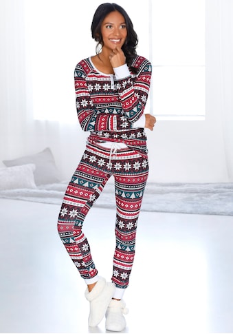 LASCANA Pyjama, mit weihnachtlichem Muster kaufen