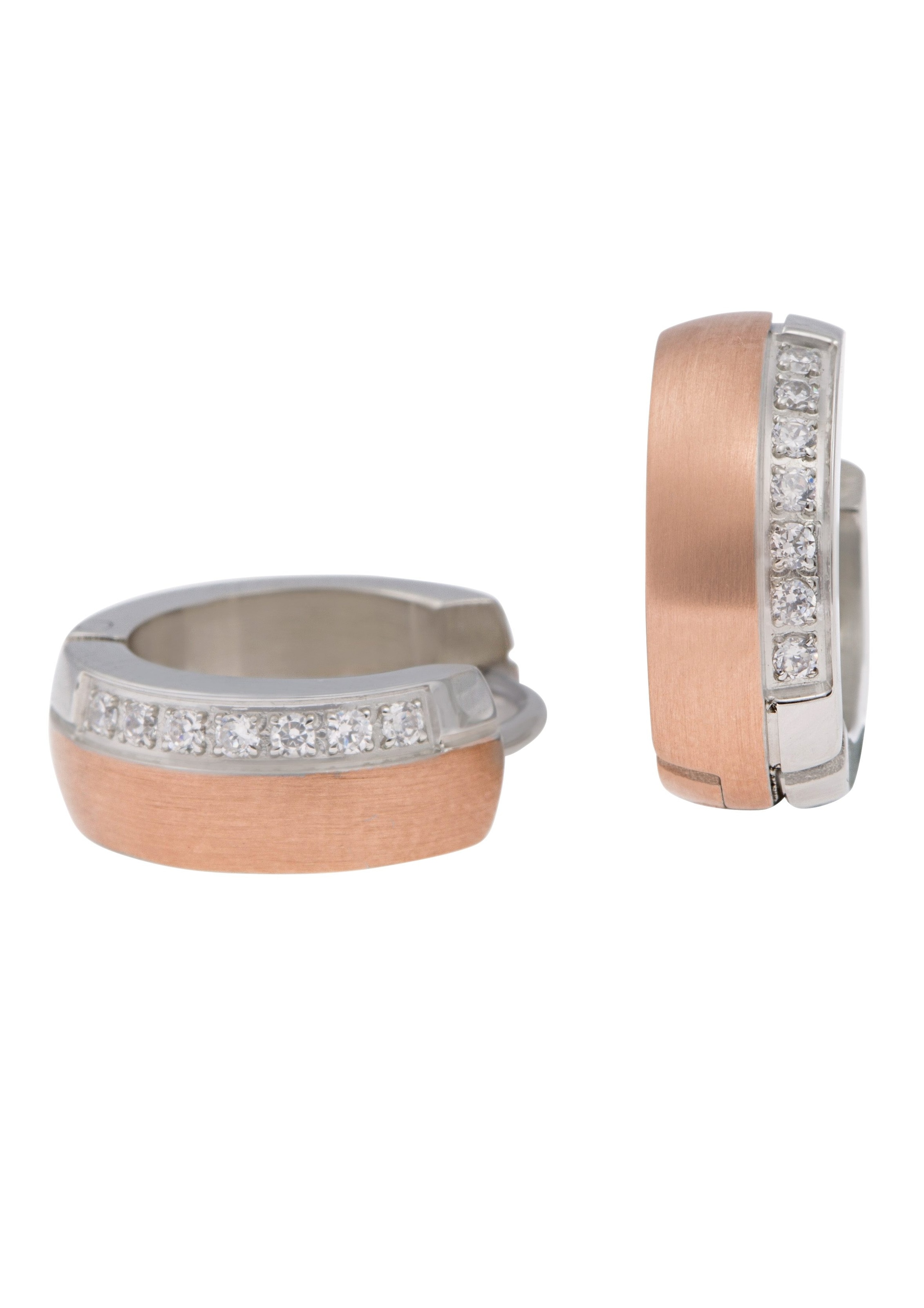 Firetti Paar Creolen »Schmuck Geschenk Ohrschmuck bicolor glitzernd«, mit Zirkonia (synth.)