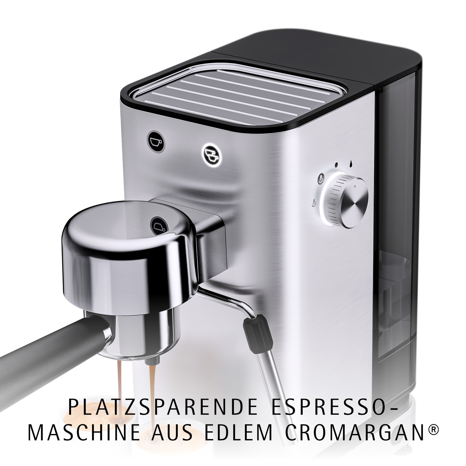 WMF Espressomaschine »LONO« kompakt, elegant, 15 bar, 1350 Watt, Milchschaumdüse, Cromargan