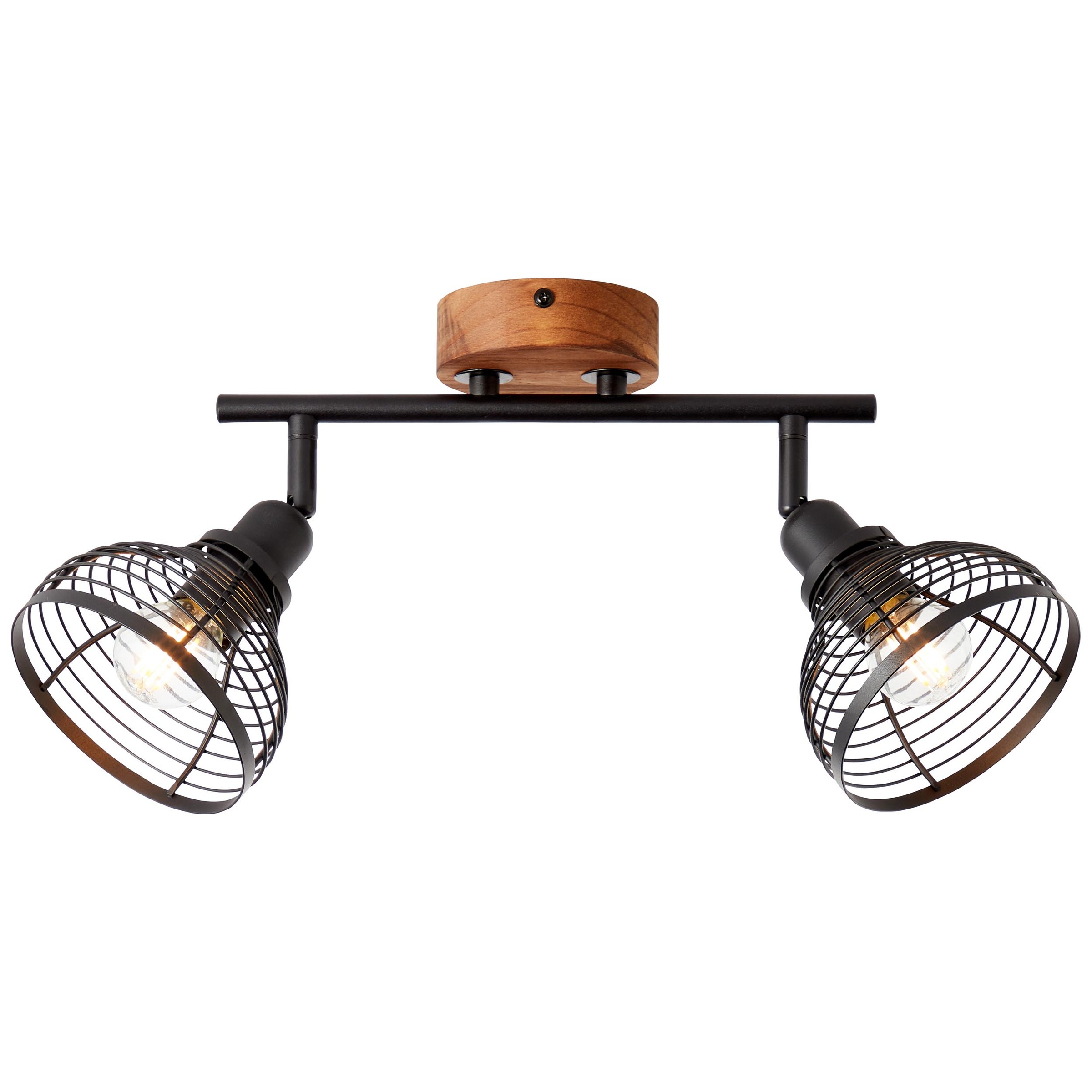 Brilliant Deckenstrahler »Avia«, 2 flammig, Leuchtmittel E14 | ohne Leuchtmittel, 2flg schwarz/holzfarbend