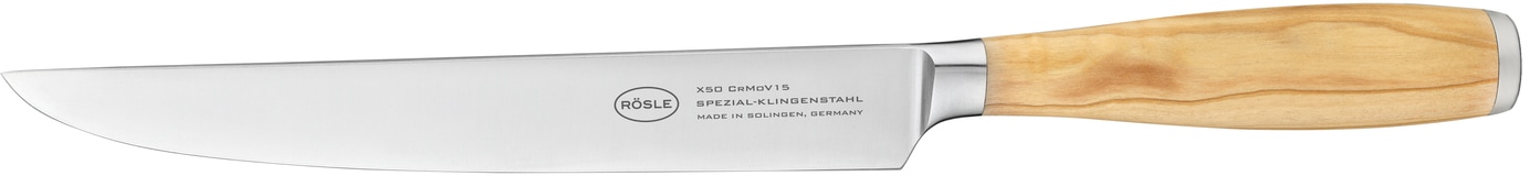 RÖSLE Fleischmesser "Artesano" für Fleisch, Made in Solingen, Klingenspezialstahl, Olivenholz