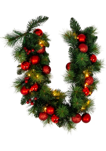 näve LED-Lichterkette »LED-Weihnachtslichterkette mit Dekoration l: 100cm - rot«, Timer kaufen