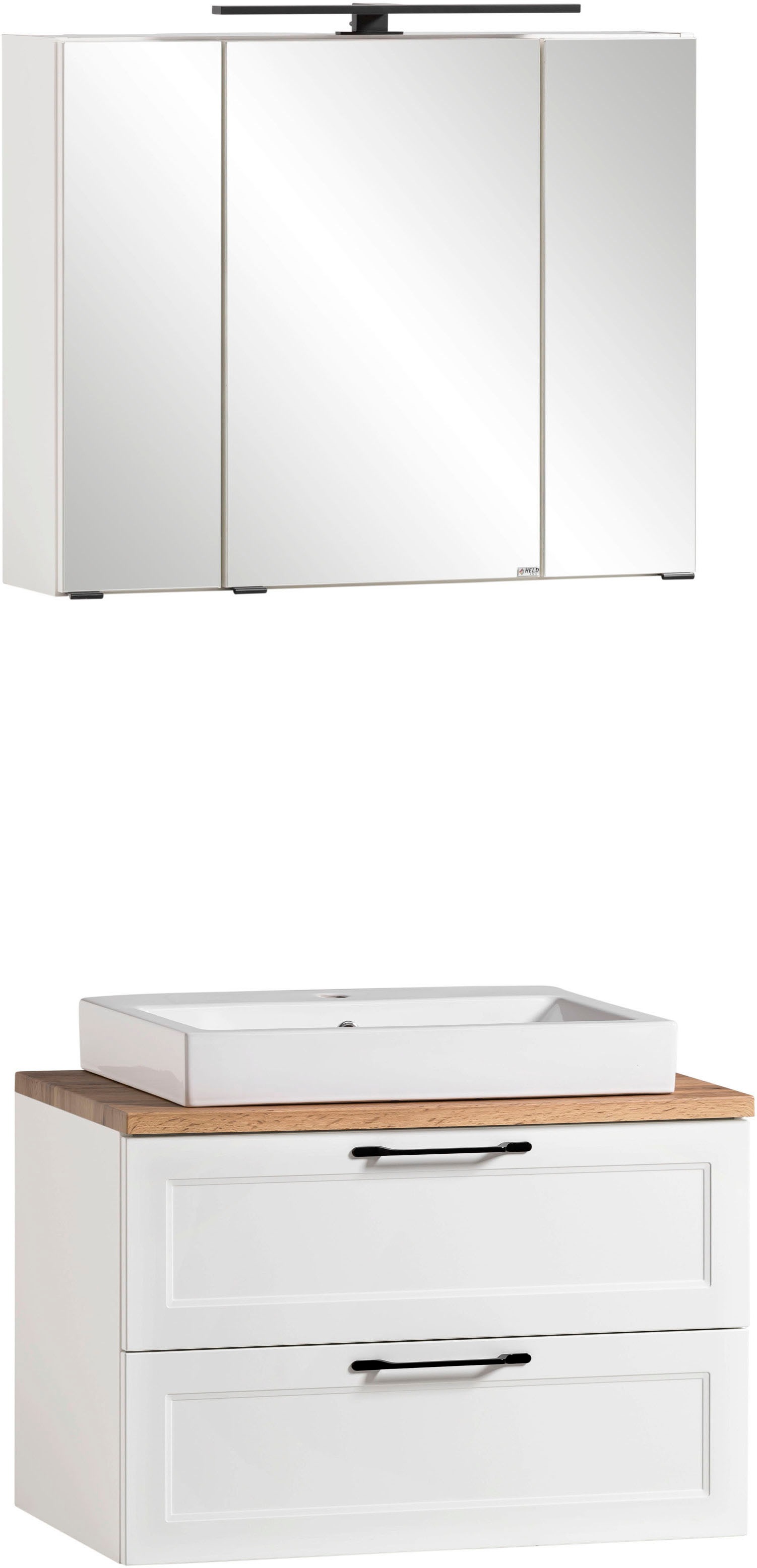 welltime Badmöbel-Set »Lana«, (Komplett-Set, 2 St.), Badezimmer-Set, 2-teilig, inkl. Waschbecken, 80 cm breit