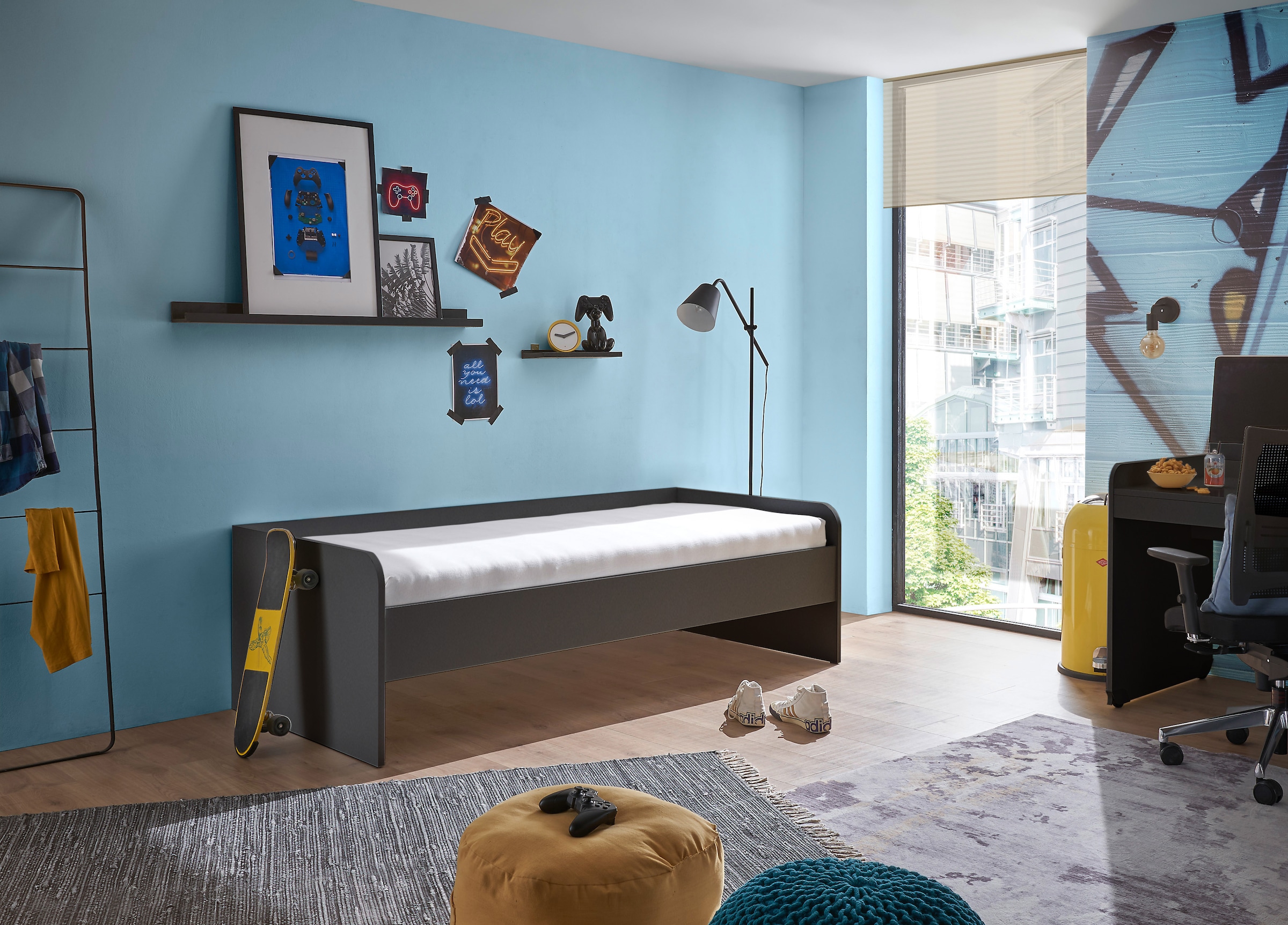 Begabino Bettgestell »Karla Einzelbett, Jugendbett«, 90x200 cm, Bett in 3 Farbausführungen