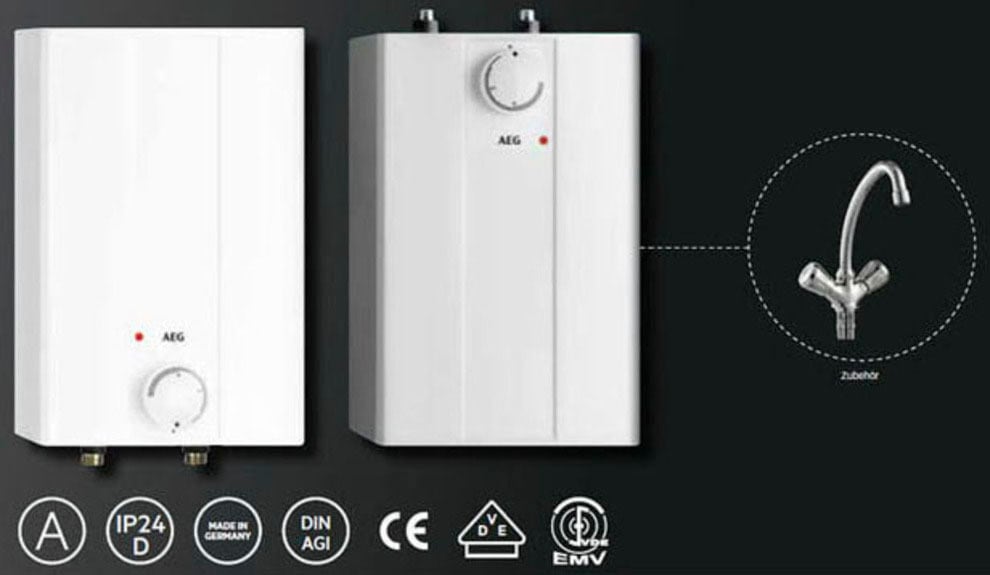 AEG Haustechnik Kleinspeicher »Hoz 5 Basis« Übertischboiler, 5 Liter, Niederdruck, 2 kw, steckerfertig