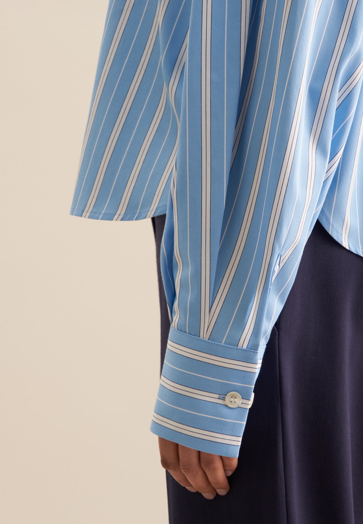 seidensticker Hemdbluse »Schwarze Rose« Langarm Kragen Streifen