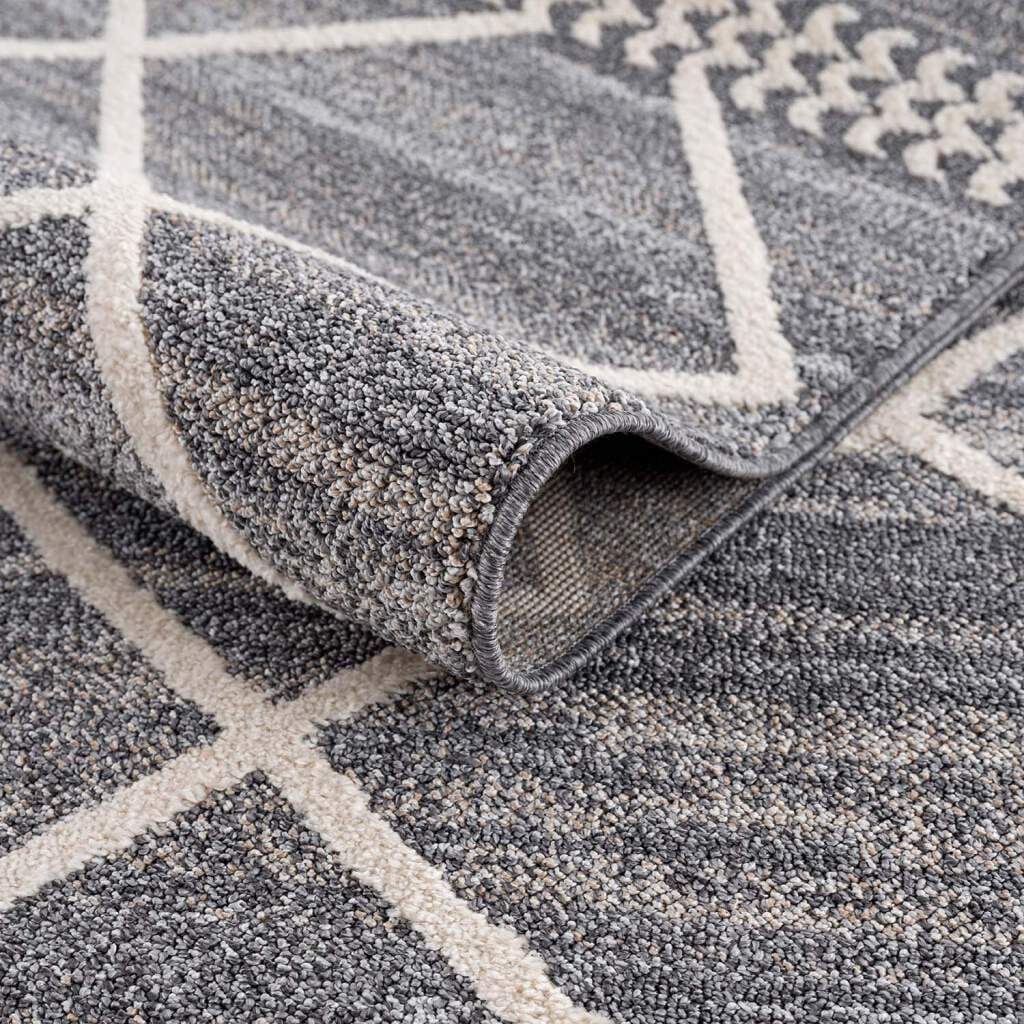 Carpet City Teppich »Art 2645«, rechteckig, 7 mm Höhe, Läufer, Kurzflor, mit Kettfäden, Rauten-Optik