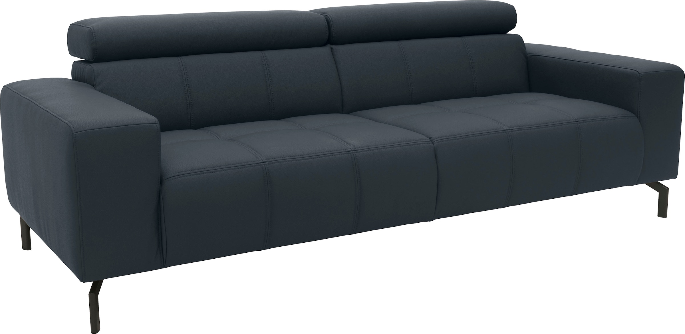 DOMO collection 2,5-Sitzer »Cunelli zeitlos und elegant, moderne Sitznähte als Designelement,«, wahlweise mit 6-fach verstellbaren Kopfteilen, fester Sitzkomfort