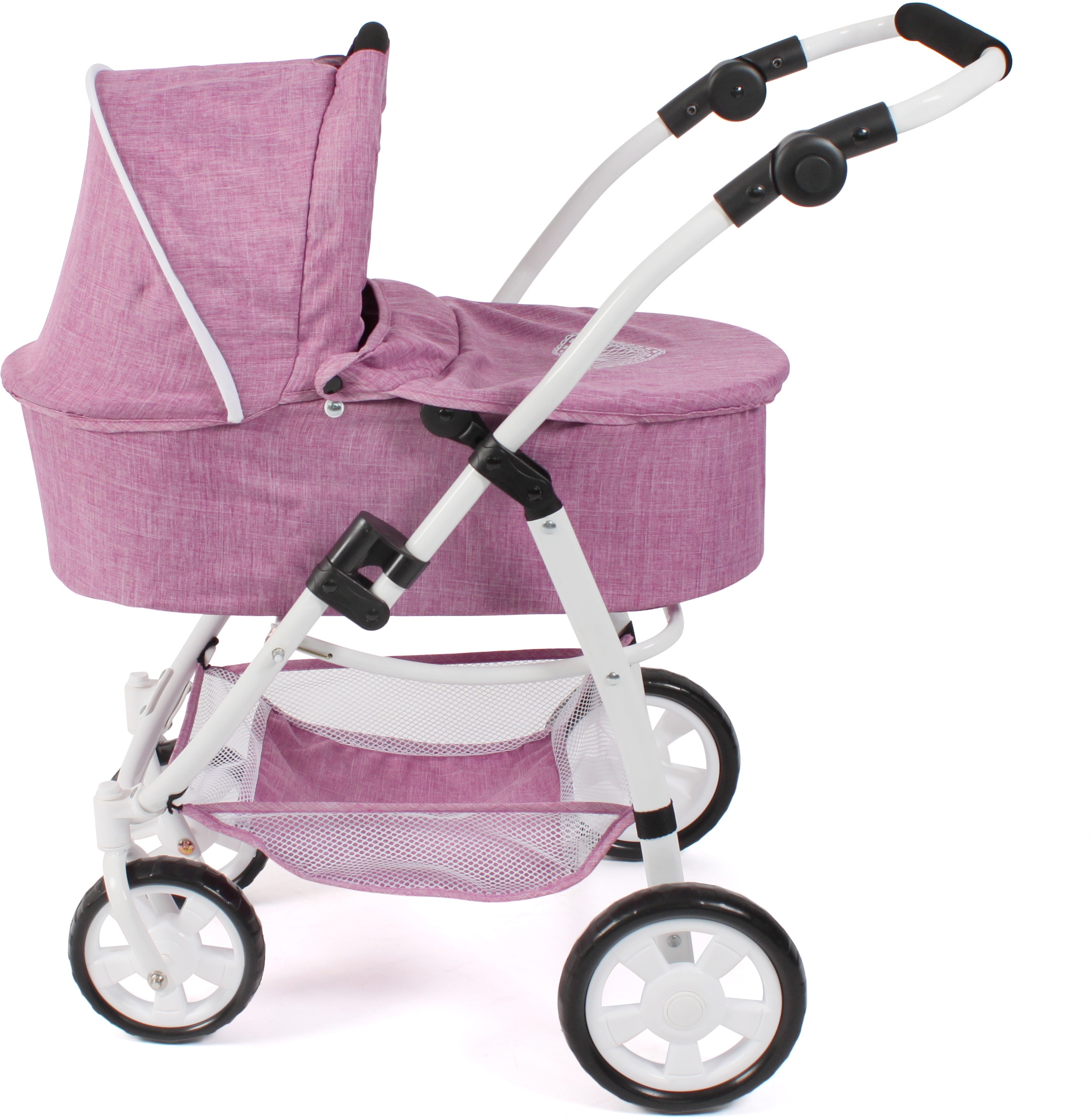 CHIC2000 Kombi-Puppenwagen »Emotion All In 3in1, Jeans Pink«, inkl. Babywanne, Babyschale und Sportwagenaufsatz