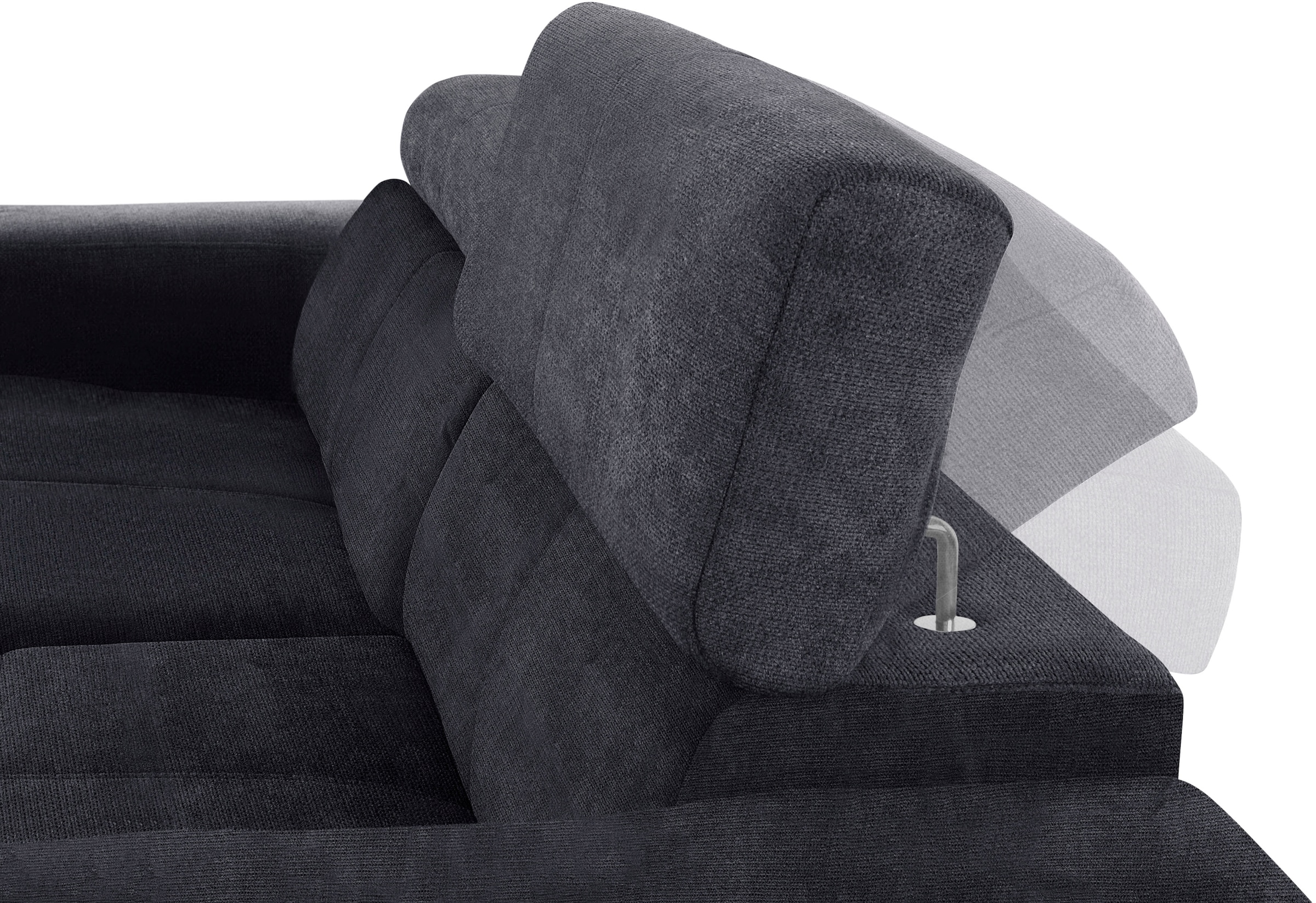 DOMO collection Ecksofa »Brandon kleine Ausführung B/T/H: 214/100/80 cm«, Mit Kopfteilverstellung, auch in Leder und Cord, L-Form